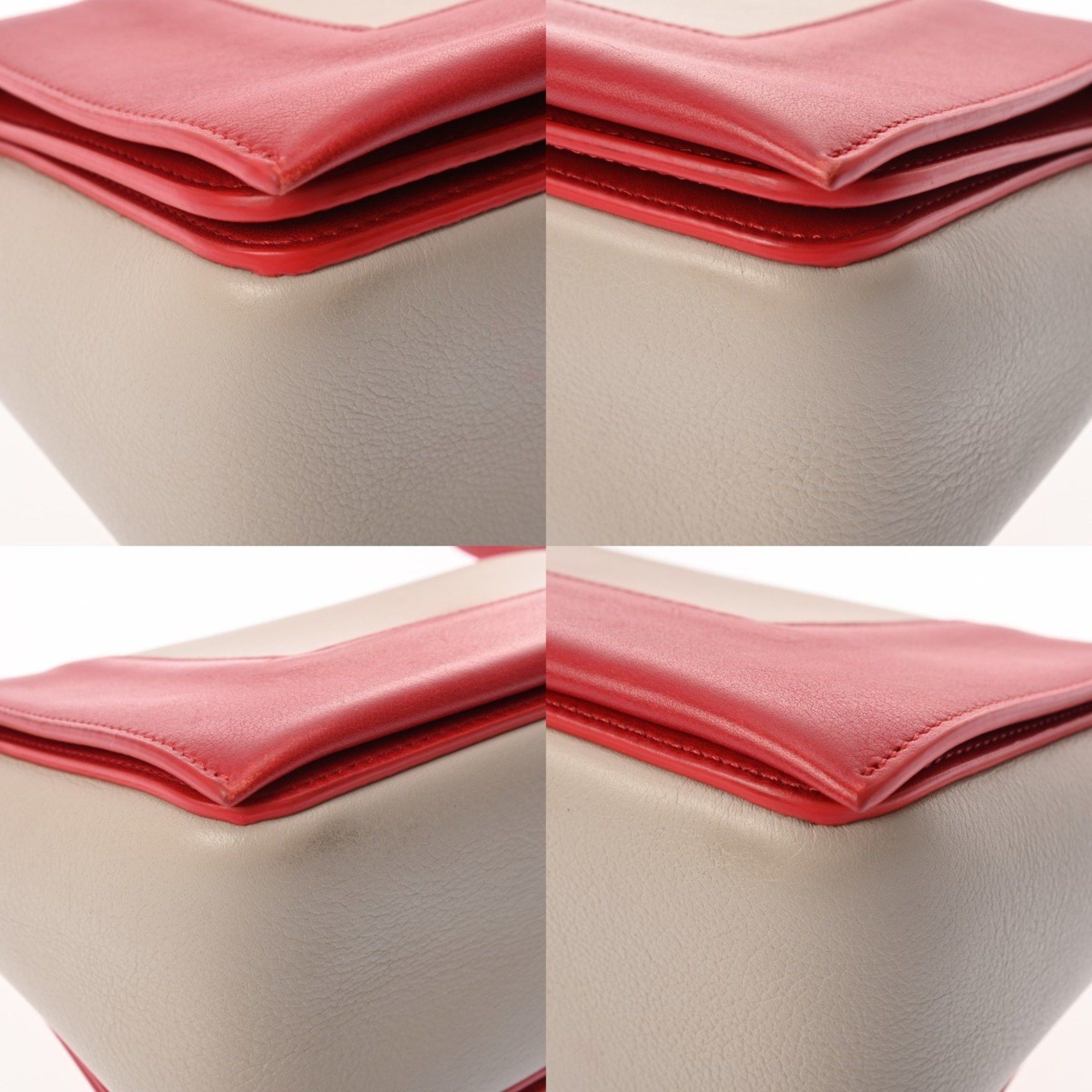 Celine CELINE Frame Medium Shoulder Bag in Red/Gray, Women's Leather Size ONE SIZE - 4 Thumbnail