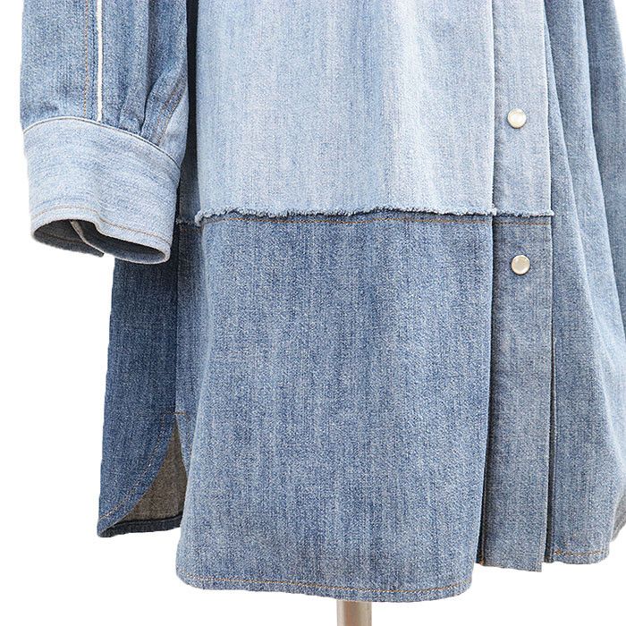 Dolce & Gabbana Dolce & Gabbana Dolce&Gabbana Cotton Patchwork Denim Dress Cotton Dresses DUTY FREE for USA Size ONE SIZE - 4 Thumbnail