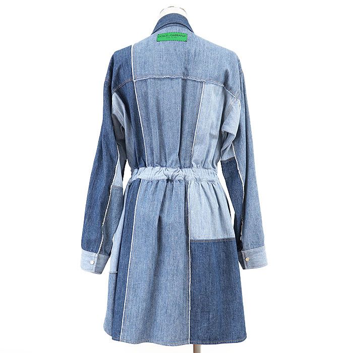 Dolce & Gabbana Dolce & Gabbana Dolce&Gabbana Cotton Patchwork Denim Dress Cotton Dresses DUTY FREE for USA Size ONE SIZE - 6 Thumbnail