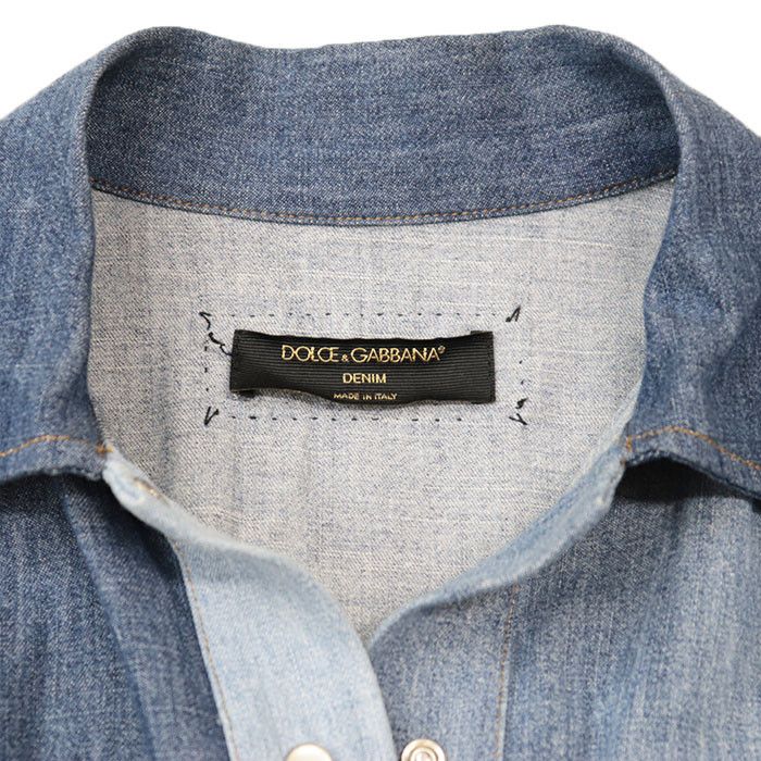 Dolce & Gabbana Dolce & Gabbana Dolce&Gabbana Cotton Patchwork Denim Dress Cotton Dresses DUTY FREE for USA Size ONE SIZE - 9 Thumbnail