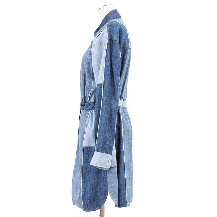 Dolce & Gabbana Dolce & Gabbana Dolce&Gabbana Cotton Patchwork Denim Dress Cotton Dresses DUTY FREE for USA Size ONE SIZE - 13 Thumbnail