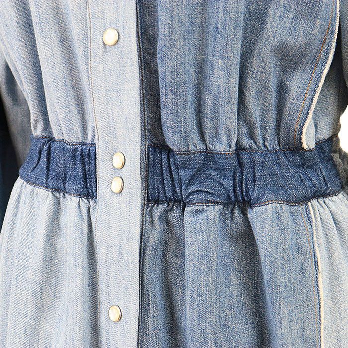 Dolce & Gabbana Dolce & Gabbana Dolce&Gabbana Cotton Patchwork Denim Dress Cotton Dresses DUTY FREE for USA Size ONE SIZE - 3 Thumbnail