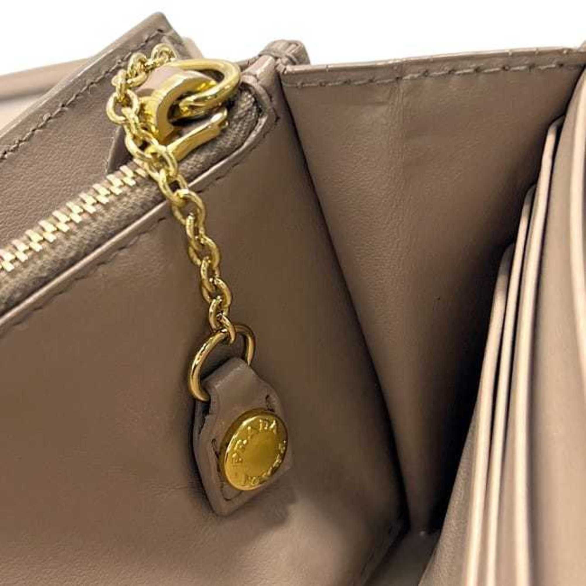 Prada Prada bifold long wallet ec-24229 beige 1MH132 leather 181 PRADA triangle men's women's Size ONE SIZE - 6 Thumbnail