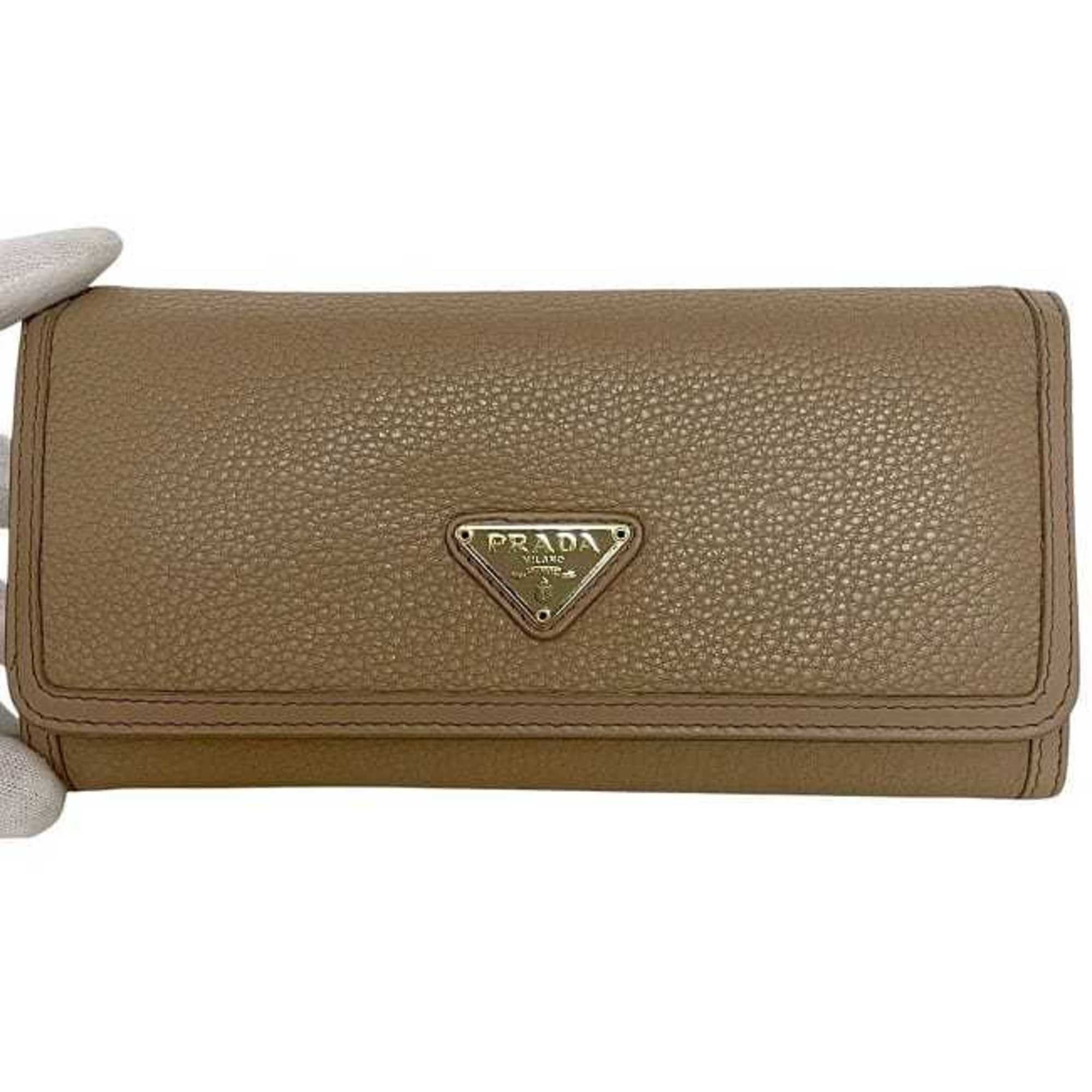 Prada Prada bifold long wallet ec-24229 beige 1MH132 leather 181 PRADA triangle men's women's Size ONE SIZE - 9 Thumbnail