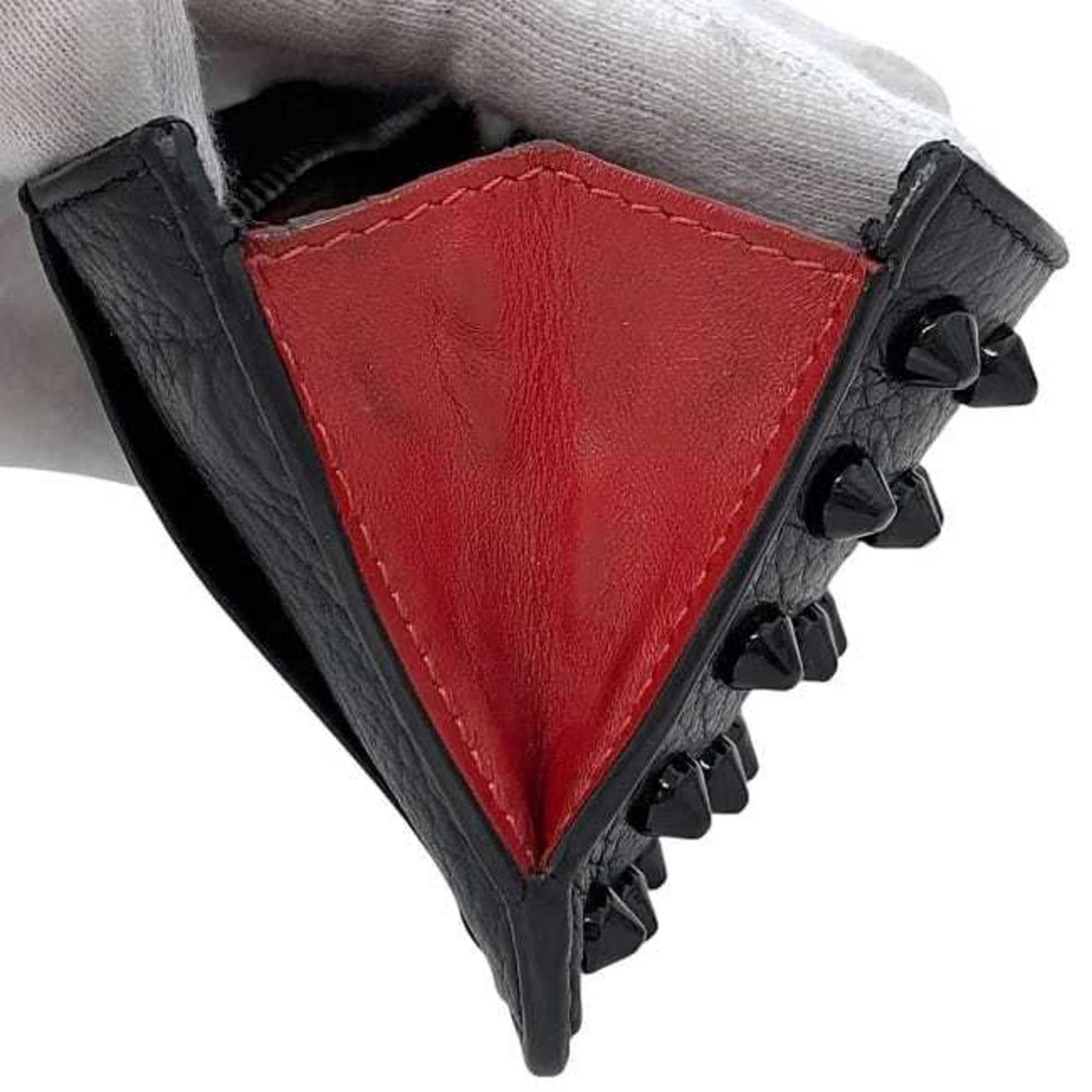 Christian Louboutin Christian Louboutin Coin Case ec-24125 Black 3185062 Leather Purse Card Holder Studded Panettone Key Ring Men's Women's Size ONE SIZE - 6 Thumbnail