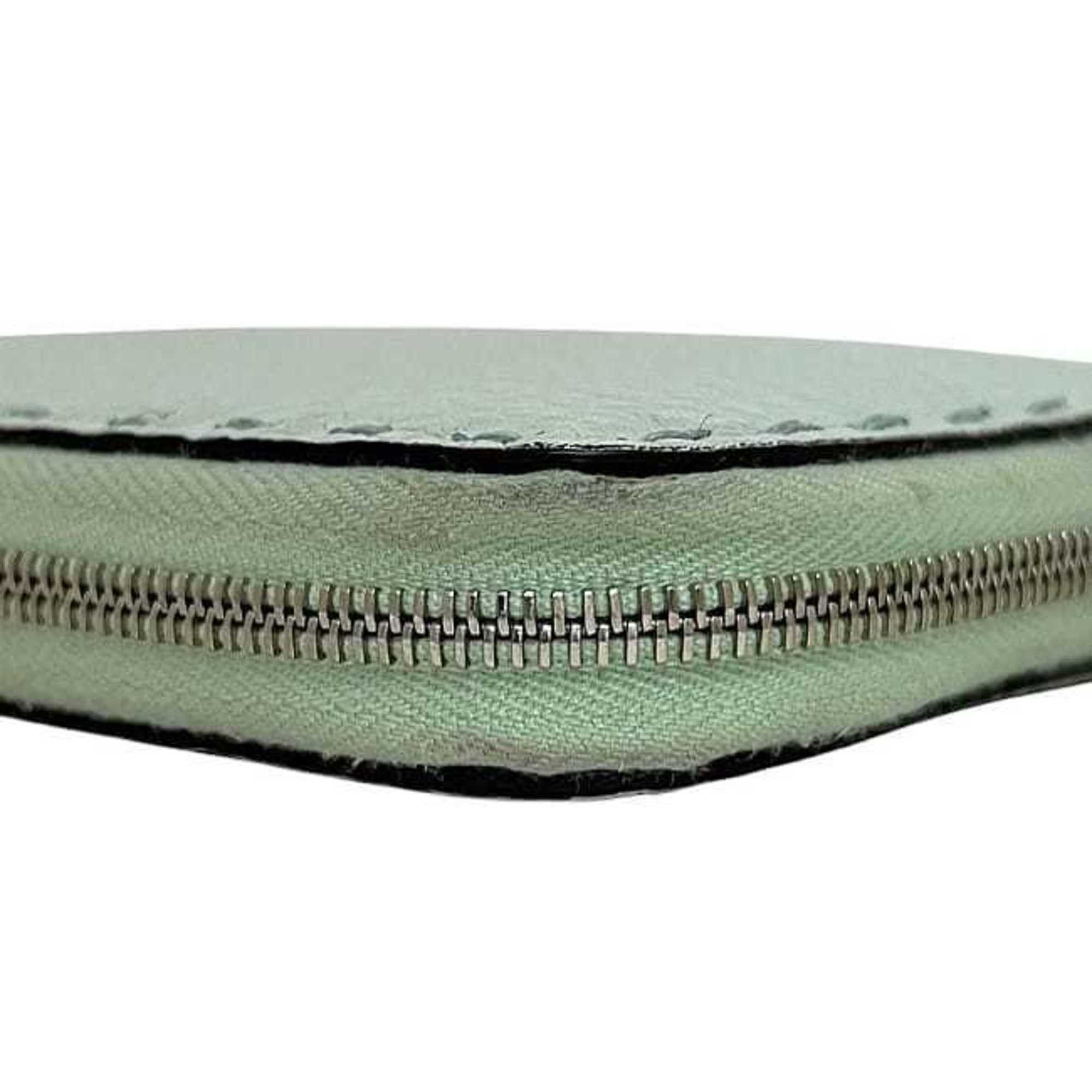Fendi Fendi coin case ec-24208 light green Selleria 8M343 purse leather S1R 188 02 FENDI compact men's women's stitching earth tones mint Size ONE SIZE - 6 Thumbnail