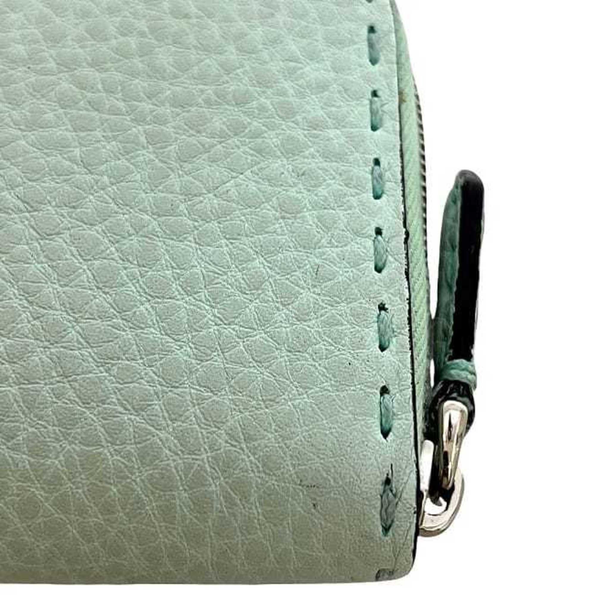 Fendi Fendi coin case ec-24208 light green Selleria 8M343 purse leather S1R 188 02 FENDI compact men's women's stitching earth tones mint Size ONE SIZE - 11 Thumbnail