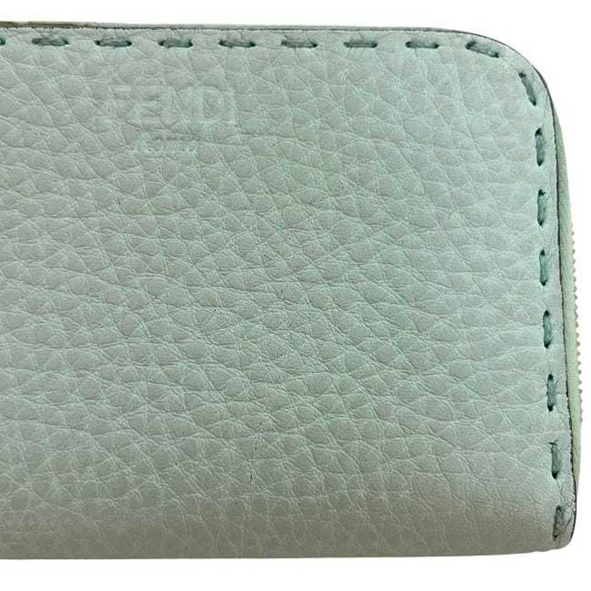 Fendi Fendi coin case ec-24208 light green Selleria 8M343 purse leather S1R 188 02 FENDI compact men's women's stitching earth tones mint Size ONE SIZE - 10 Thumbnail