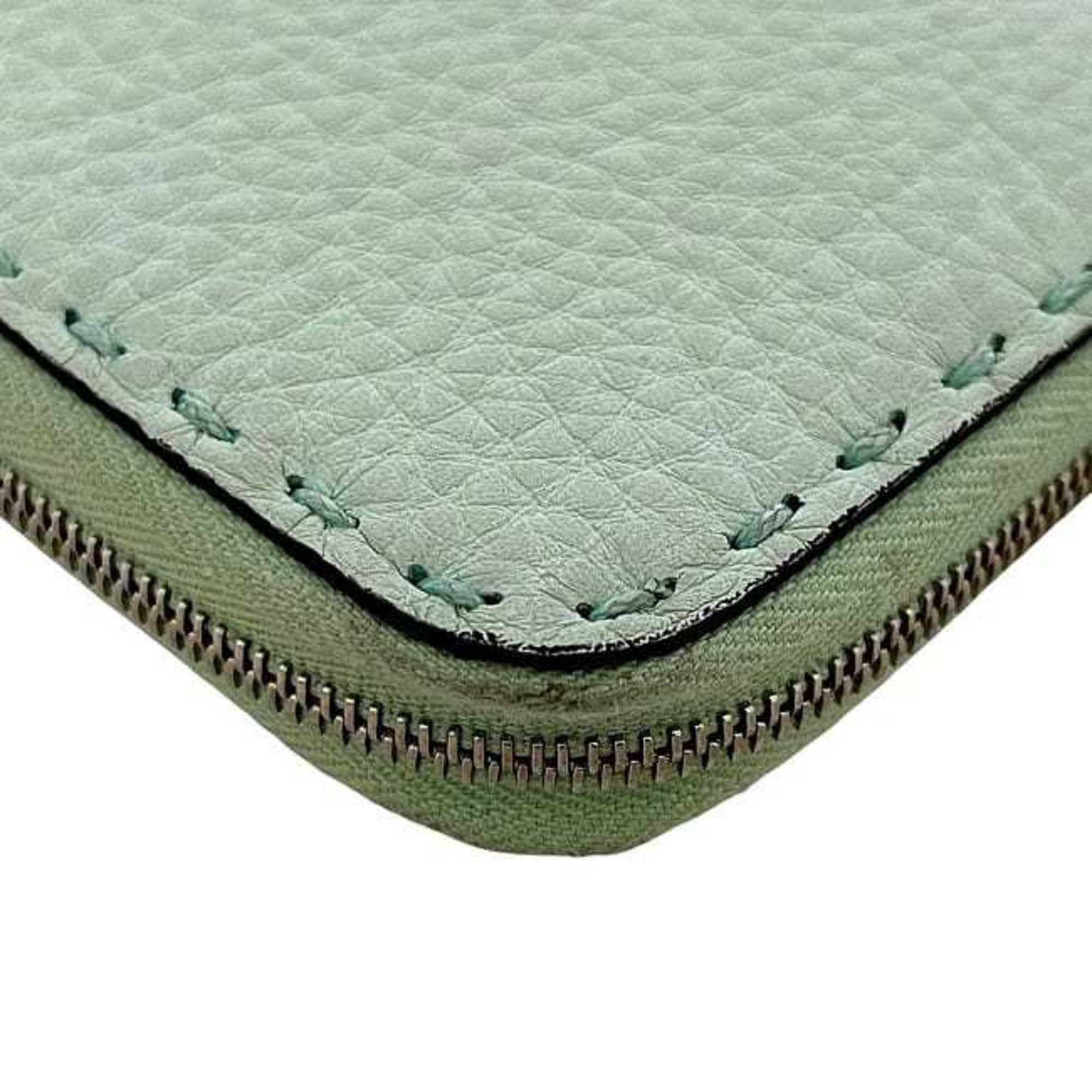 Fendi Fendi coin case ec-24208 light green Selleria 8M343 purse leather S1R 188 02 FENDI compact men's women's stitching earth tones mint Size ONE SIZE - 5 Thumbnail