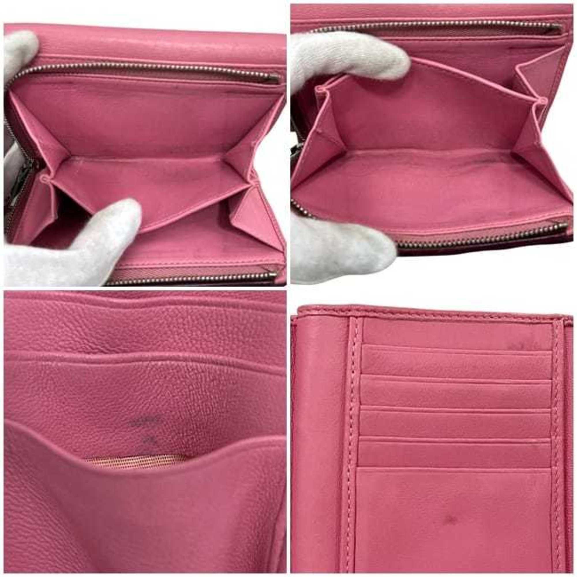 Miu Miu Miu Miu Miu Tri-fold Bag ec-24293 Pink Bordeaux Matelasse 5ML225 L-Shaped Leather 197A Hardware Men's Women's Two-Tone Black Size ONE SIZE - 5 Thumbnail