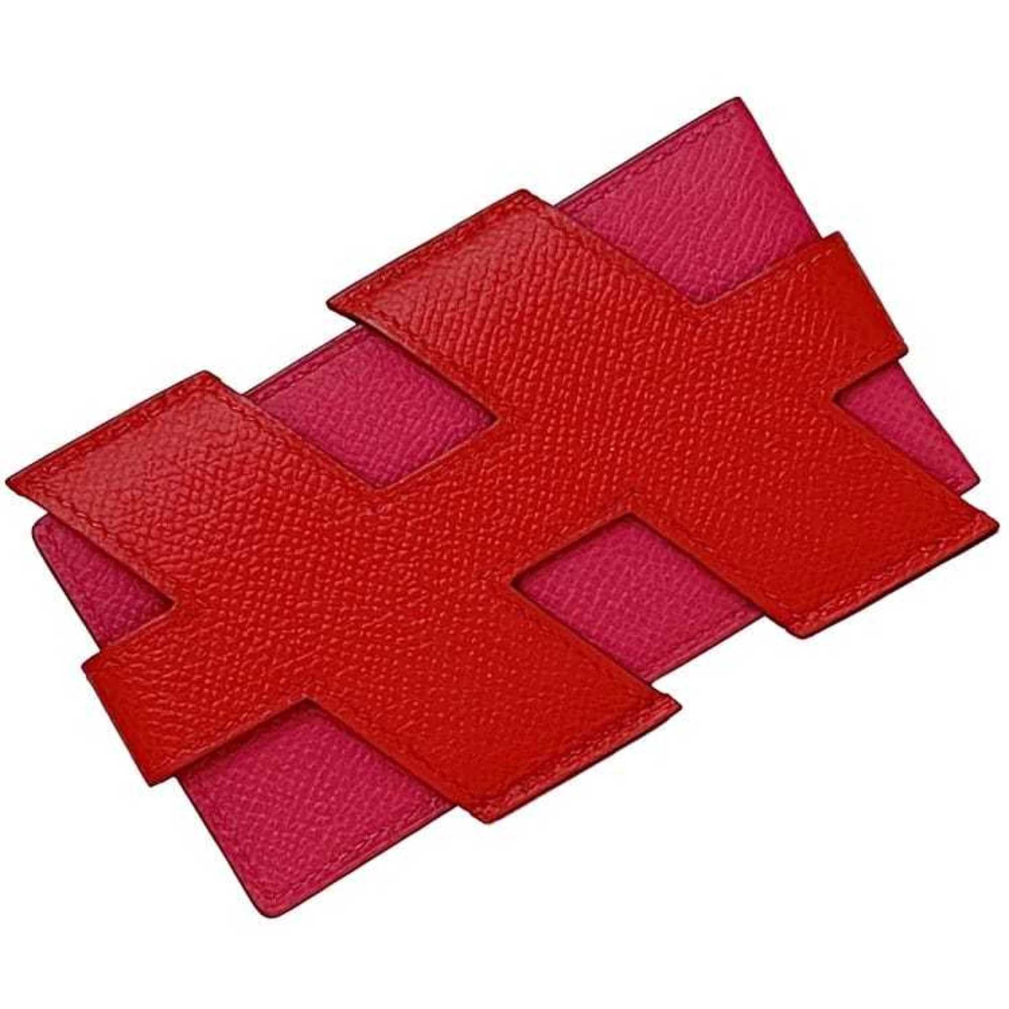 Hermes Hermes Hermès Card Case f-24307 Red Pink Rouge Cou Rose Extreme Leather Epson Y Stamp 2020 H Tag Men's Women's Size ONE SIZE - 2 Thumbnail