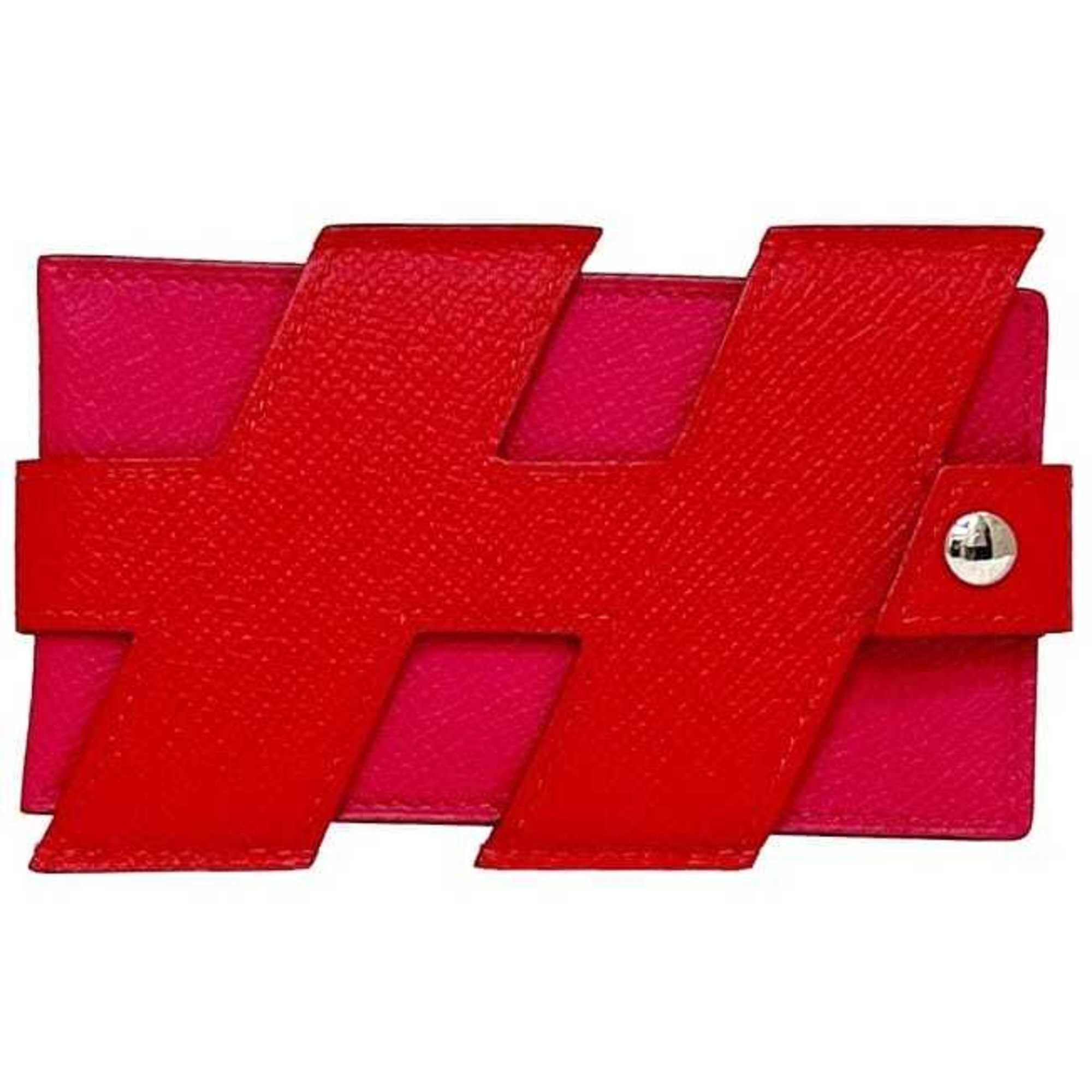 Hermes Hermes Hermès Card Case f-24307 Red Pink Rouge Cou Rose Extreme Leather Epson Y Stamp 2020 H Tag Men's Women's Size ONE SIZE - 3 Thumbnail