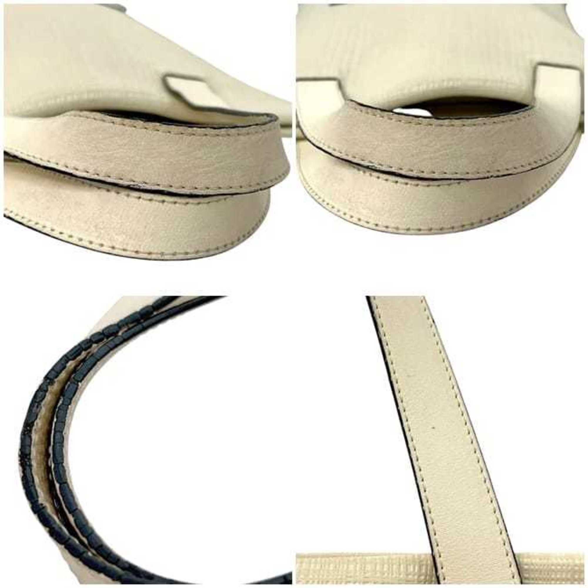 Loewe LOEWE 2-way Shopper Bag f-24212 Ivory White Linen Anagram 330.17.K01 Leather 261601 Crossbody Tote for Men and Women Size ONE SIZE - 8 Thumbnail