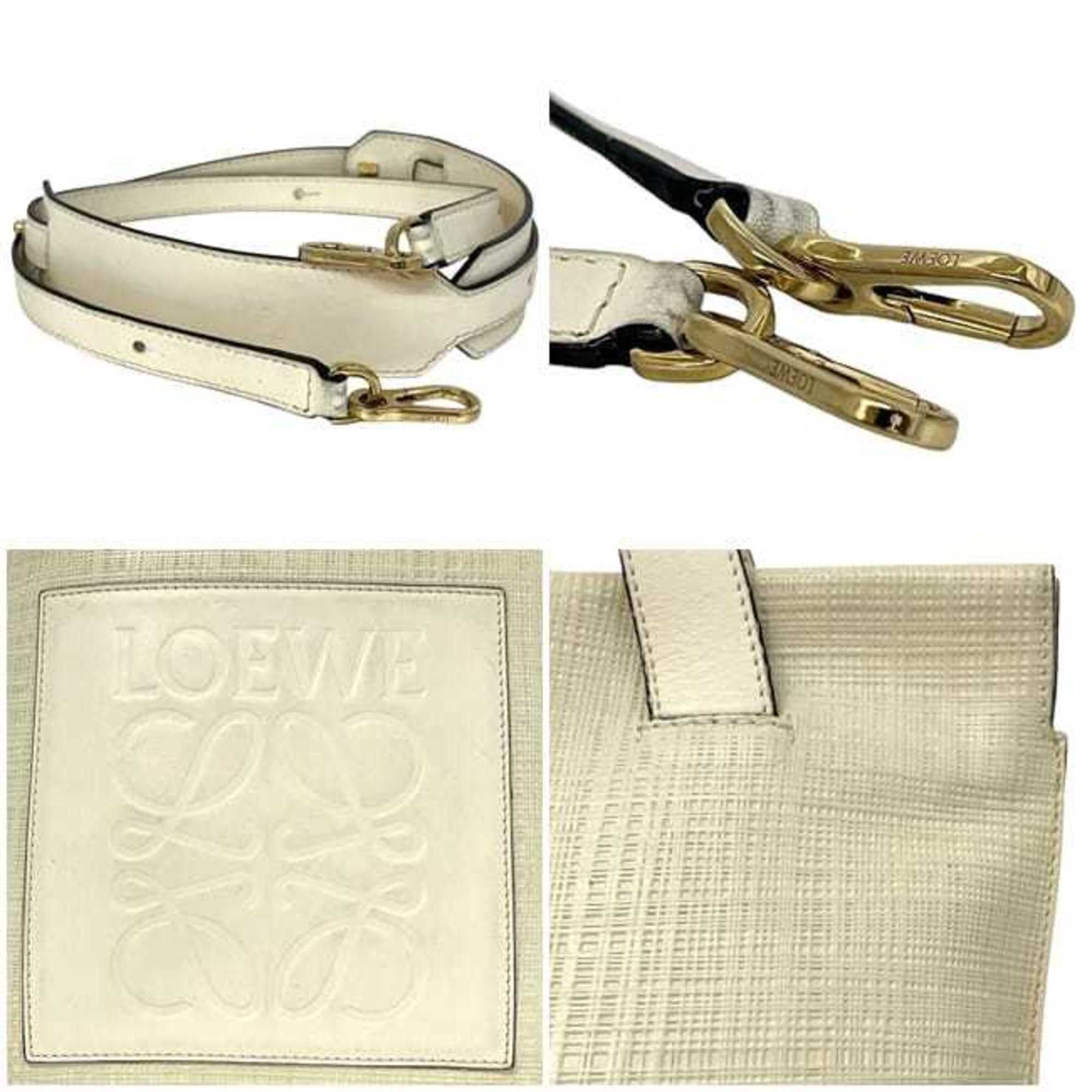 Loewe LOEWE 2-way Shopper Bag f-24212 Ivory White Linen Anagram 330.17.K01 Leather 261601 Crossbody Tote for Men and Women Size ONE SIZE - 9 Thumbnail