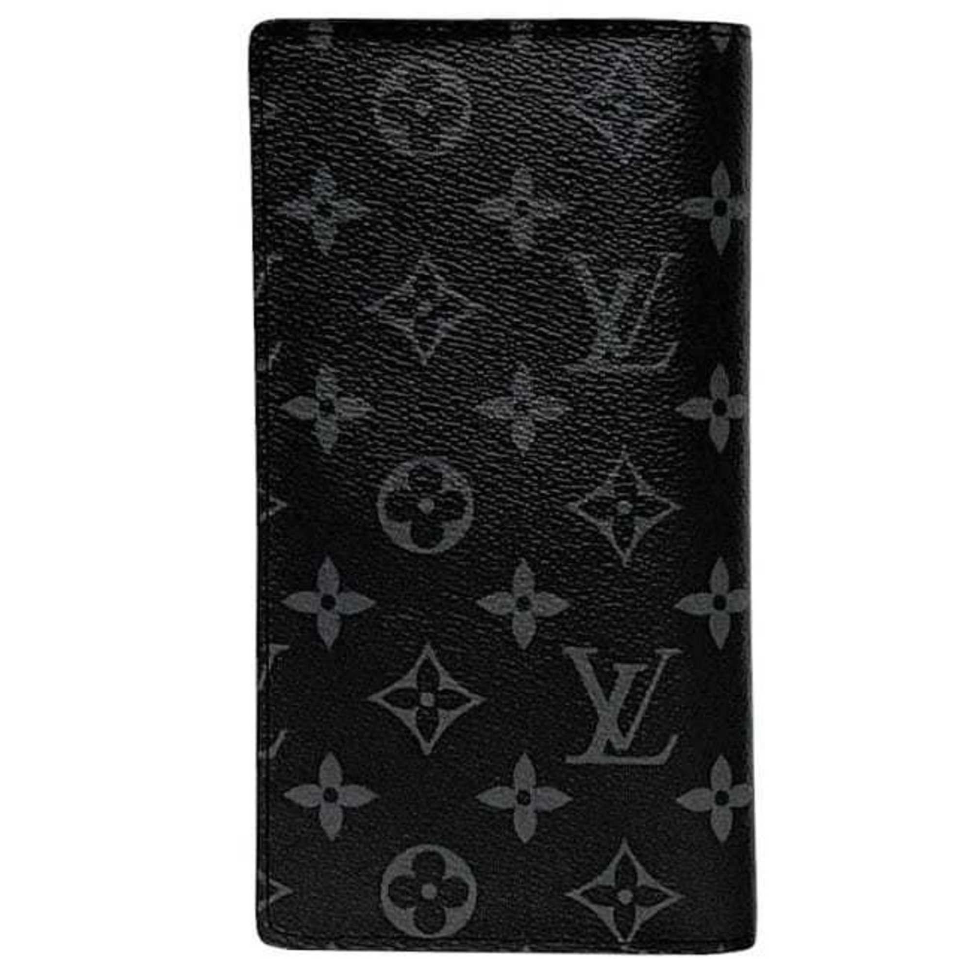 Louis Vuitton Louis Vuitton Bifold Long Wallet Portefeuille Brazza f-24237 Black Monogram Eclipse M61697 Canvas RFID LOUIS VUITTON Folding Compact Vertical Fit Men's and Women's Size ONE SIZE - 3 Thumbnail