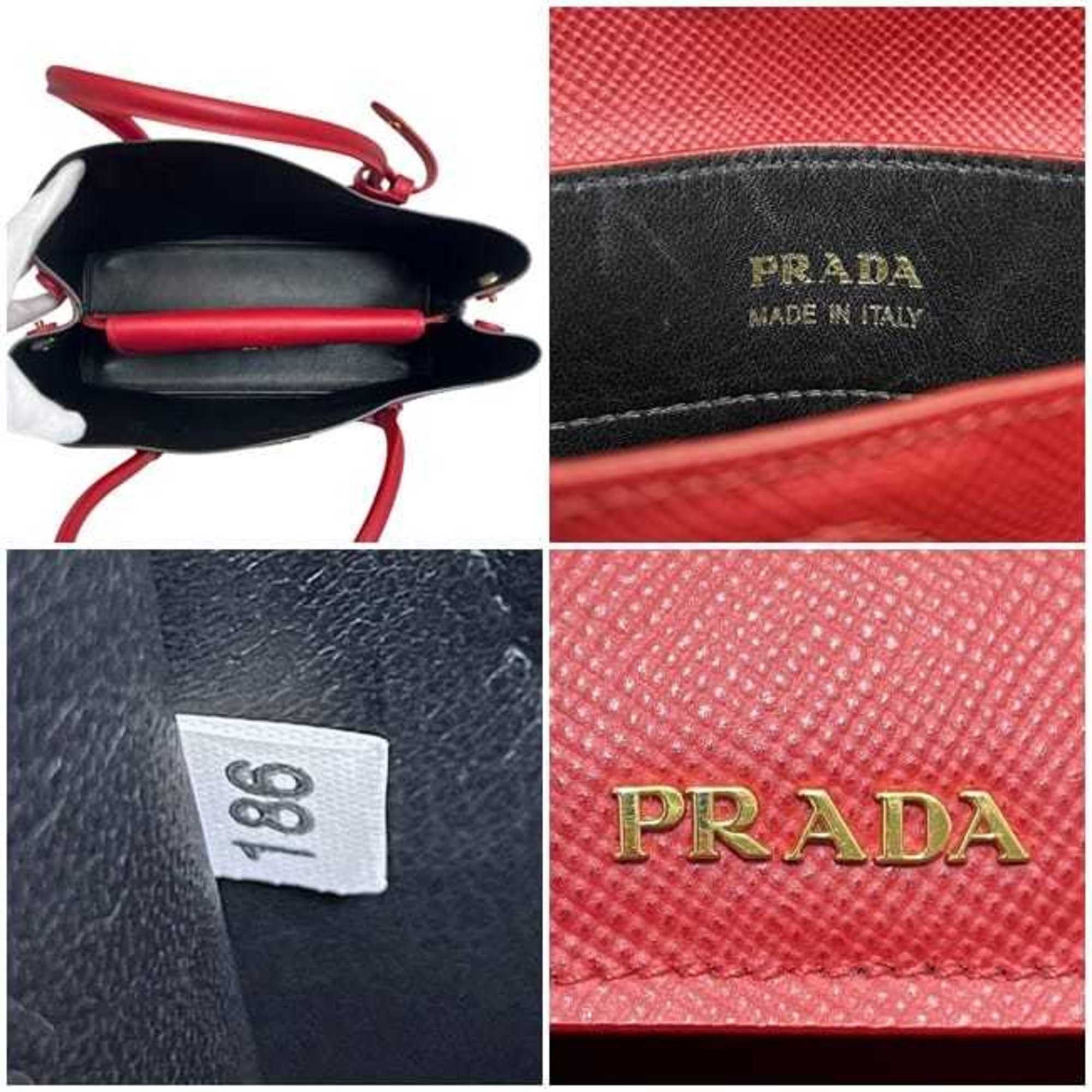 Prada Prada 2-way bag f-24234 Red FUOCO CUIR BN2775 Saffiano leather 186 PRADA Triangle tote for women Size ONE SIZE - 5 Thumbnail
