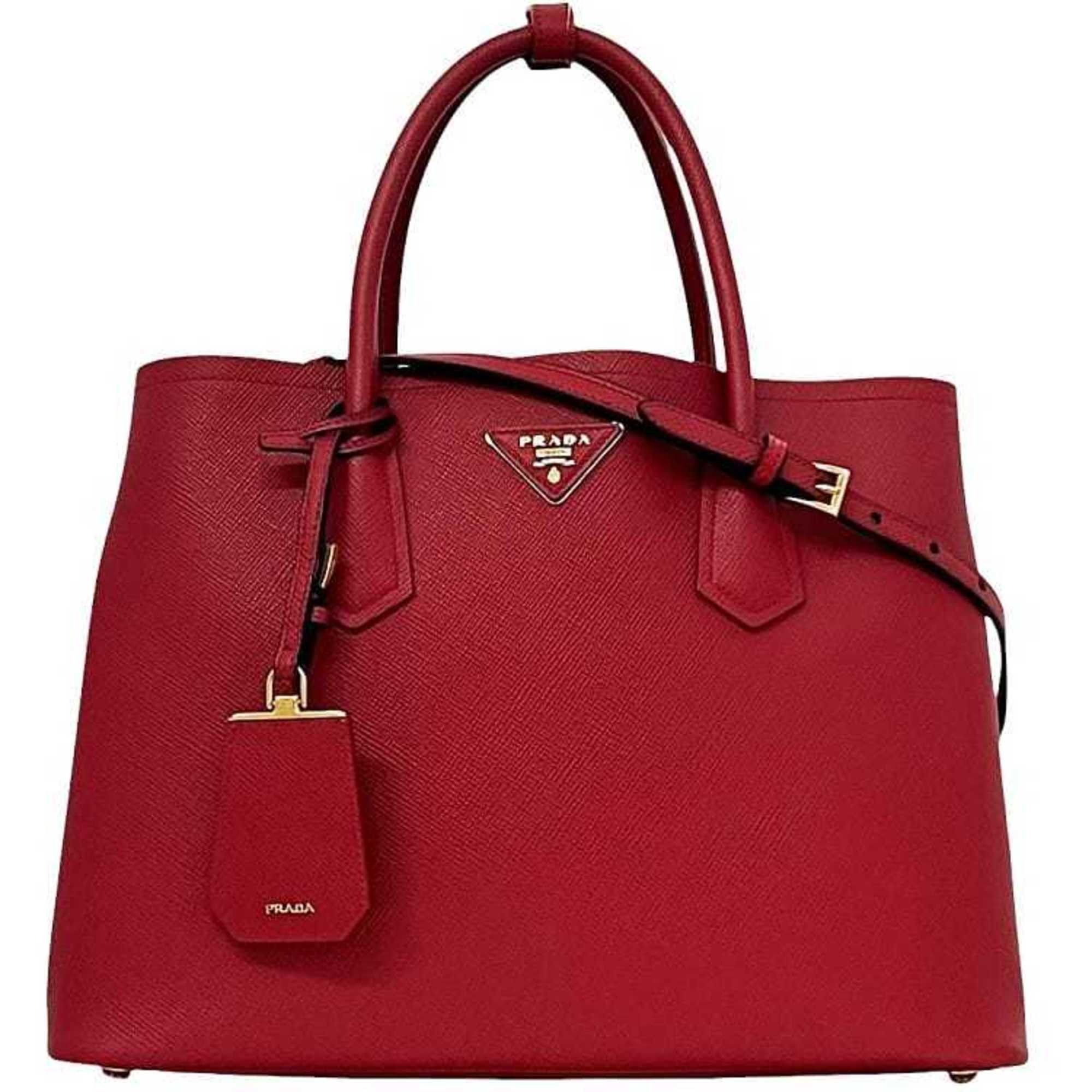 Prada Prada 2-way bag f-24234 Red FUOCO CUIR BN2775 Saffiano leather 186 PRADA Triangle tote for women Size ONE SIZE - 2 Thumbnail