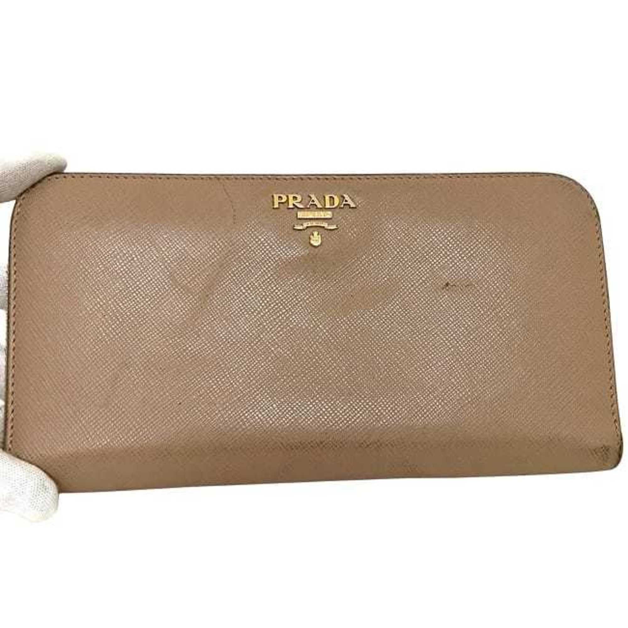 Prada Prada Round Long Wallet ec-24171 Pink Beige CAMMEO 1ML506 Saffiano Leather 73E PRADA Hardware Men's Women's Size ONE SIZE - 10 Thumbnail