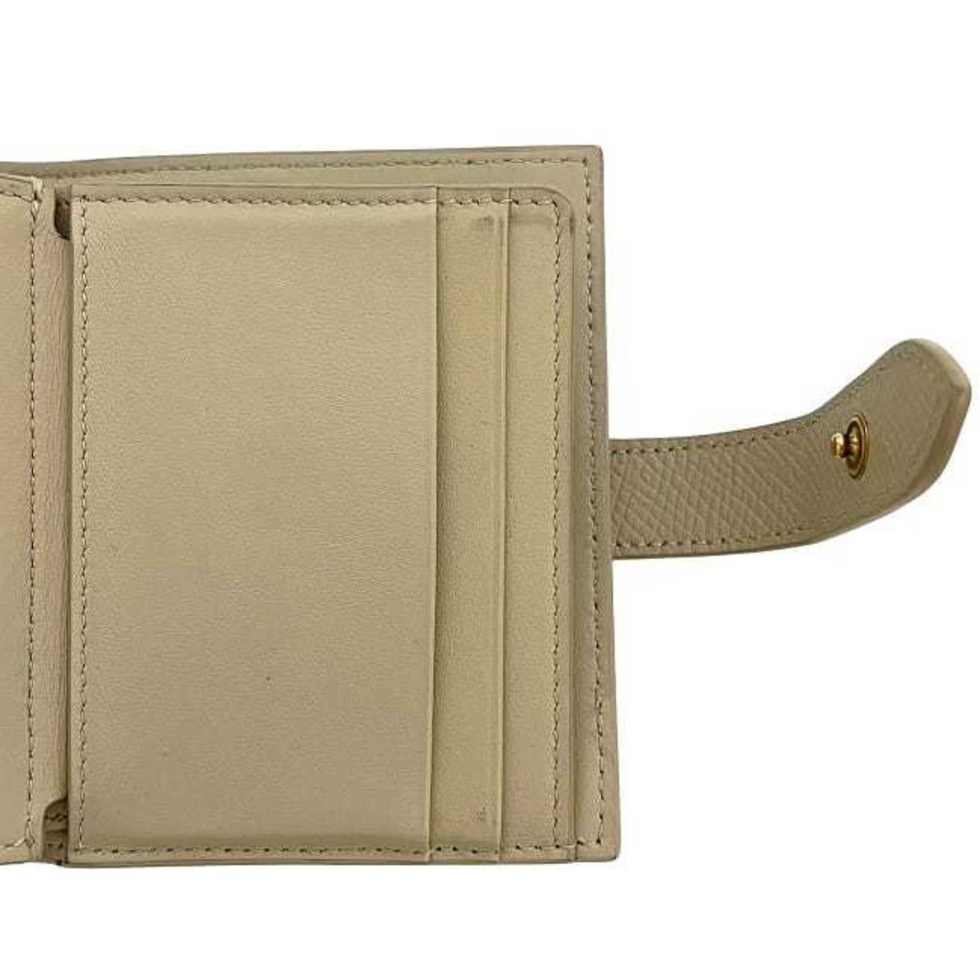 Celine Celine Bifold Small Strap Bag f-24264 Cream Beige 10H263BRU.03LW Leather S-FG-4280 CELINE Flap Grained Women's and Men's Size ONE SIZE - 10 Thumbnail