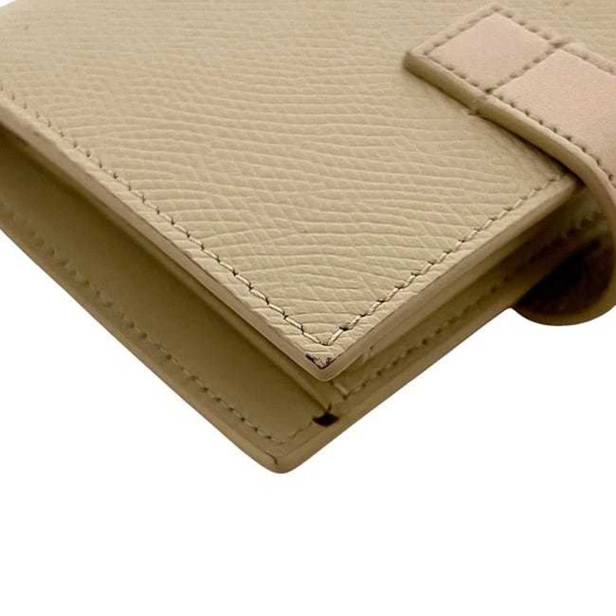 Celine Celine Bifold Small Strap Bag f-24264 Cream Beige 10H263BRU.03LW Leather S-FG-4280 CELINE Flap Grained Women's and Men's Size ONE SIZE - 5 Thumbnail