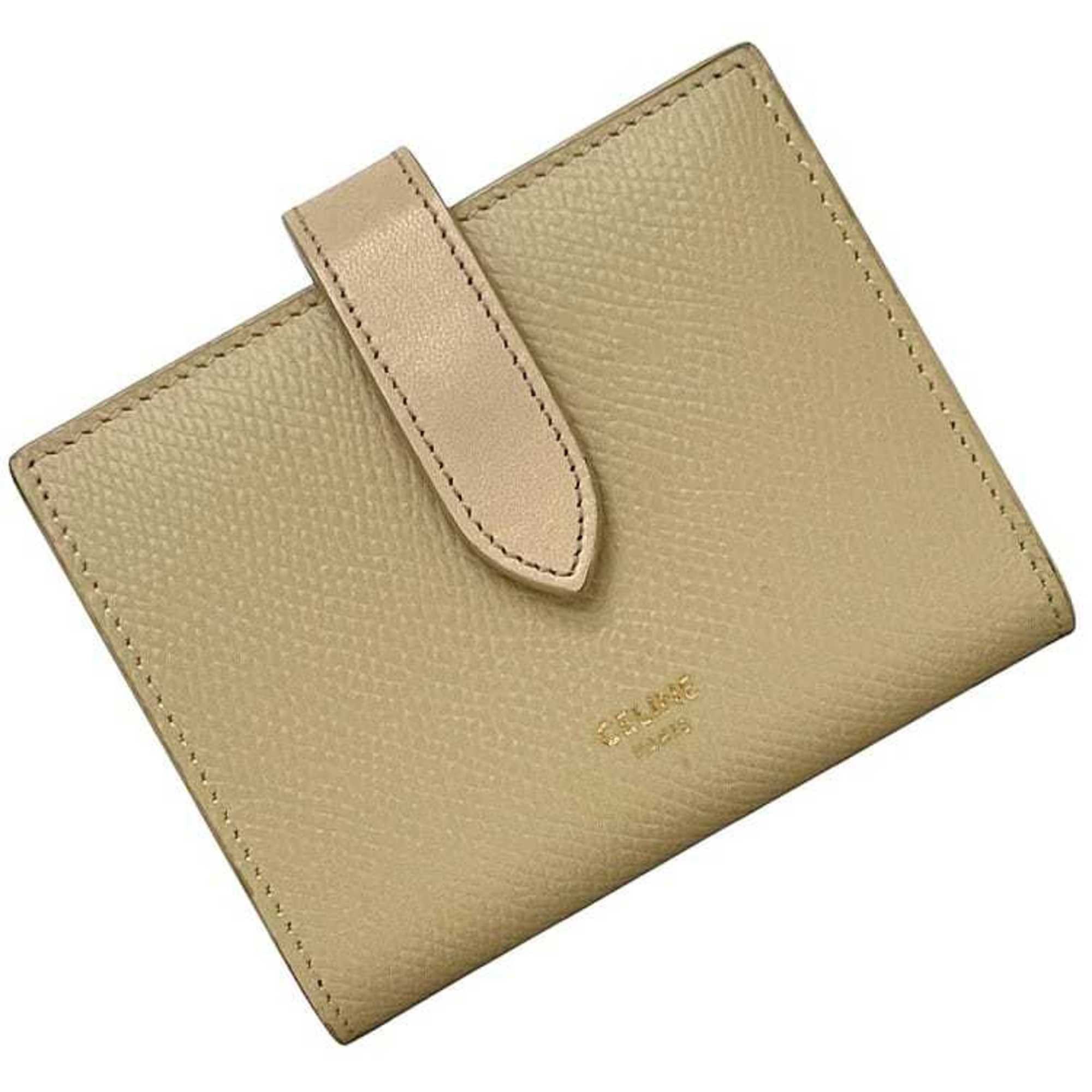 Celine Celine Bifold Small Strap Bag f-24264 Cream Beige 10H263BRU.03LW Leather S-FG-4280 CELINE Flap Grained Women's and Men's Size ONE SIZE - 2 Thumbnail