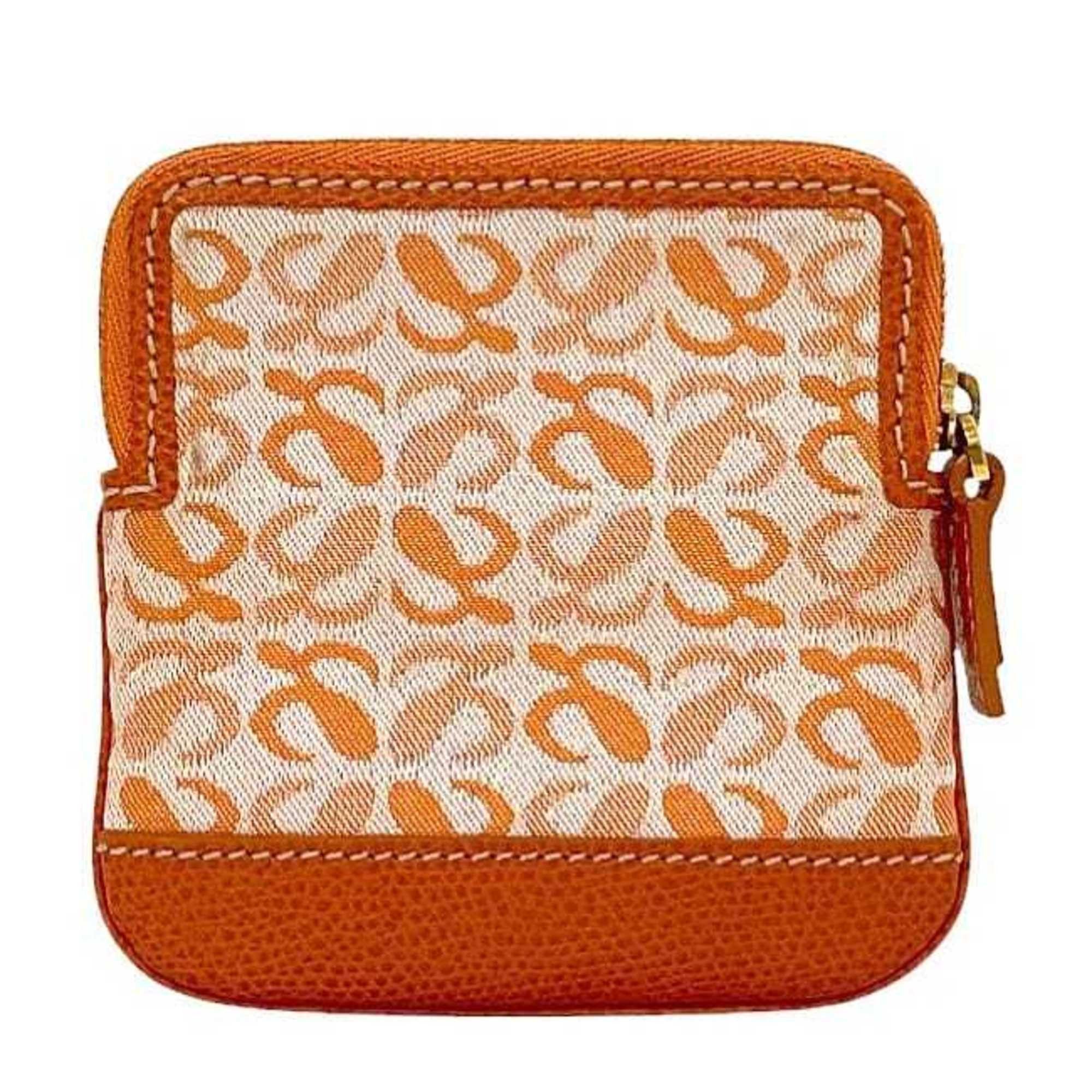 Loewe Loewe Coin Case ec-24127 Orange Anagram Canvas Leather Pouch for Men and Women Size ONE SIZE - 4 Thumbnail