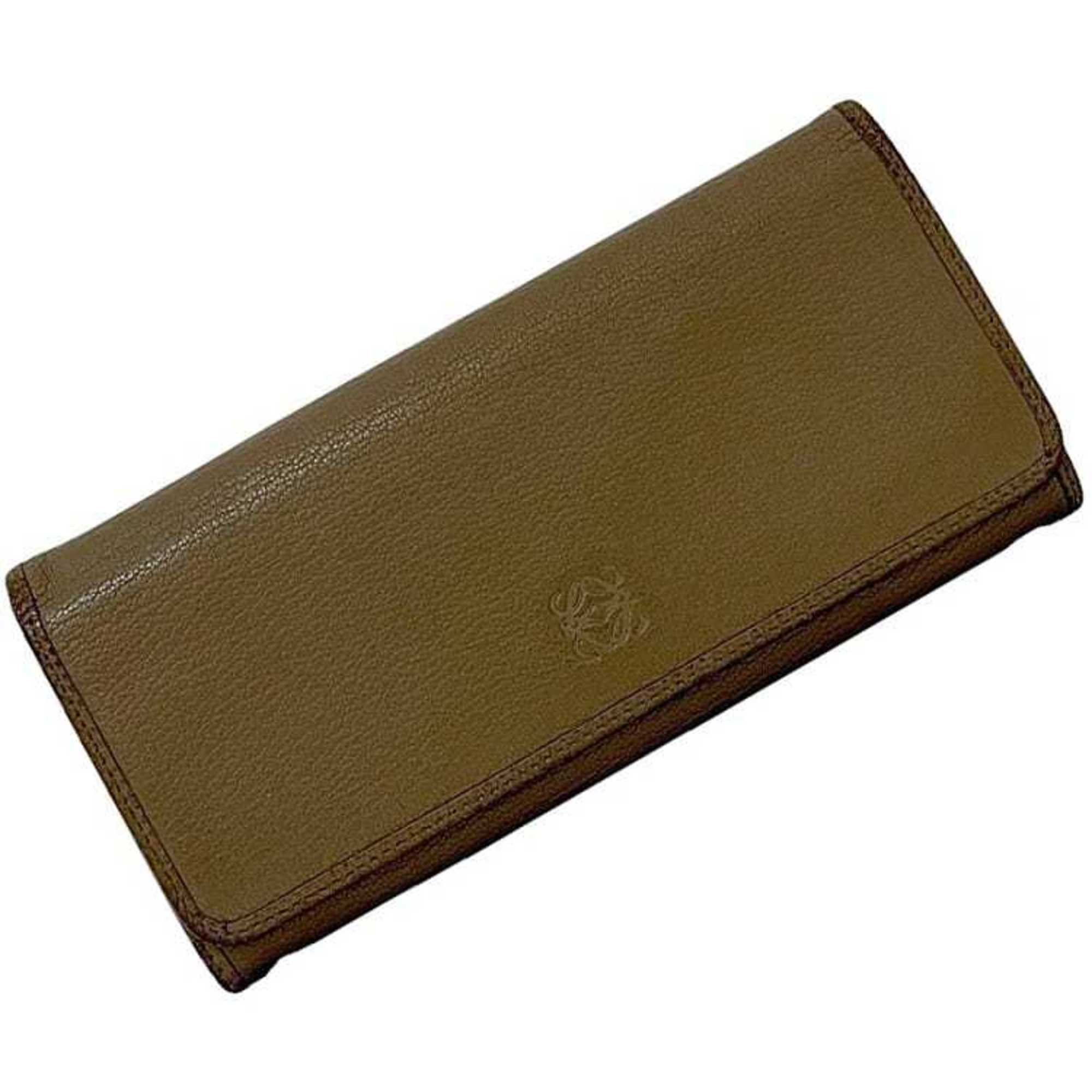 Loewe LOEWE Bifold Long Wallet ec-24228 Beige Amazona Leather 061110 Flap Anagram Women's Men's Size ONE SIZE - 2 Thumbnail