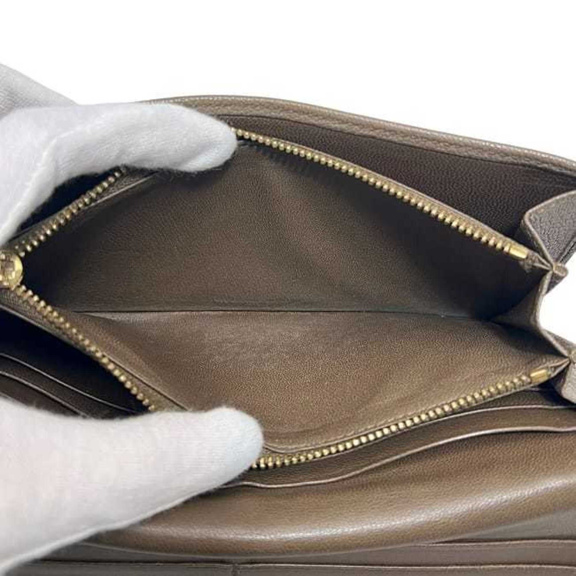 Loewe LOEWE Bifold Long Wallet ec-24228 Beige Amazona Leather 061110 Flap Anagram Women's Men's Size ONE SIZE - 4 Thumbnail