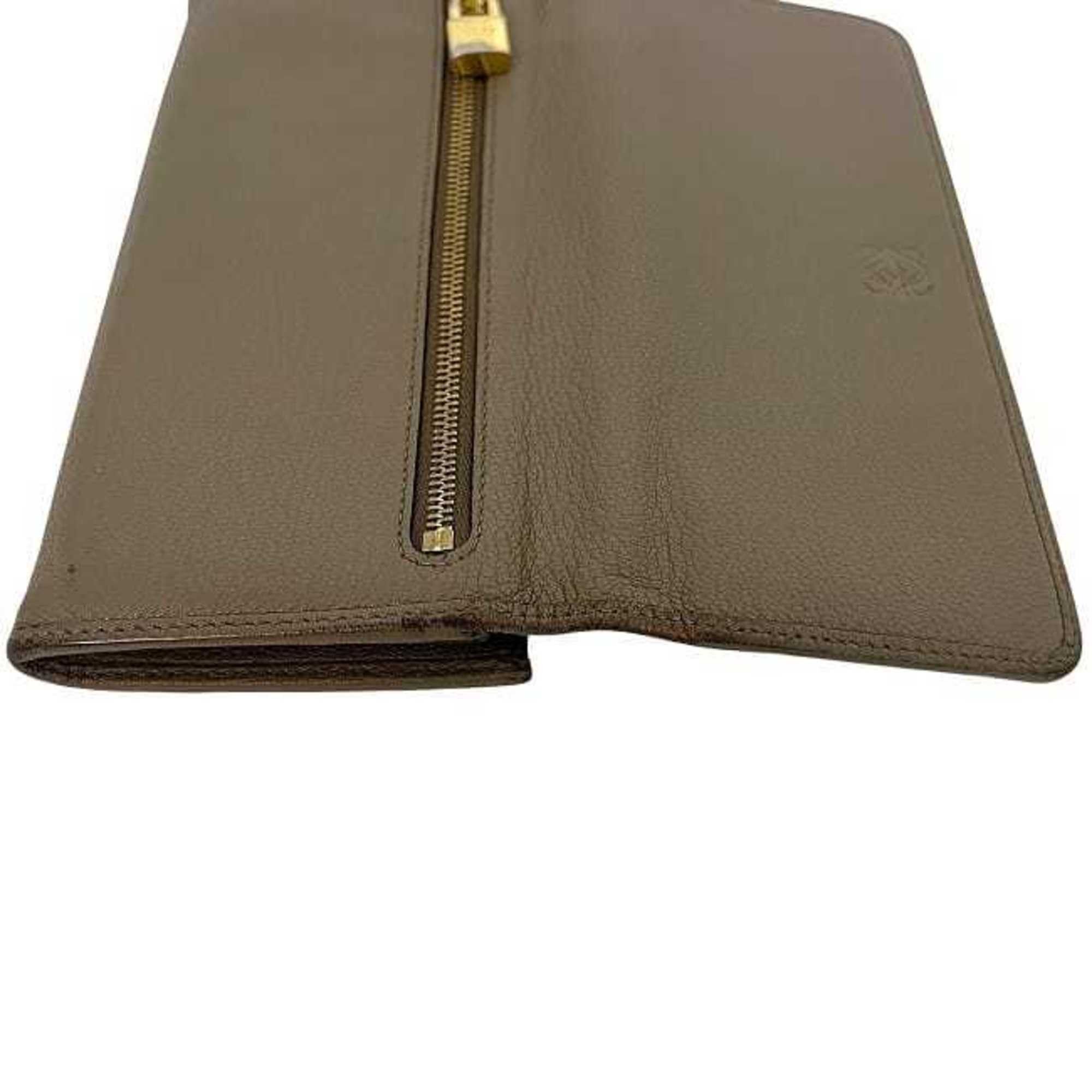 Loewe LOEWE Bifold Long Wallet ec-24228 Beige Amazona Leather 061110 Flap Anagram Women's Men's Size ONE SIZE - 8 Thumbnail