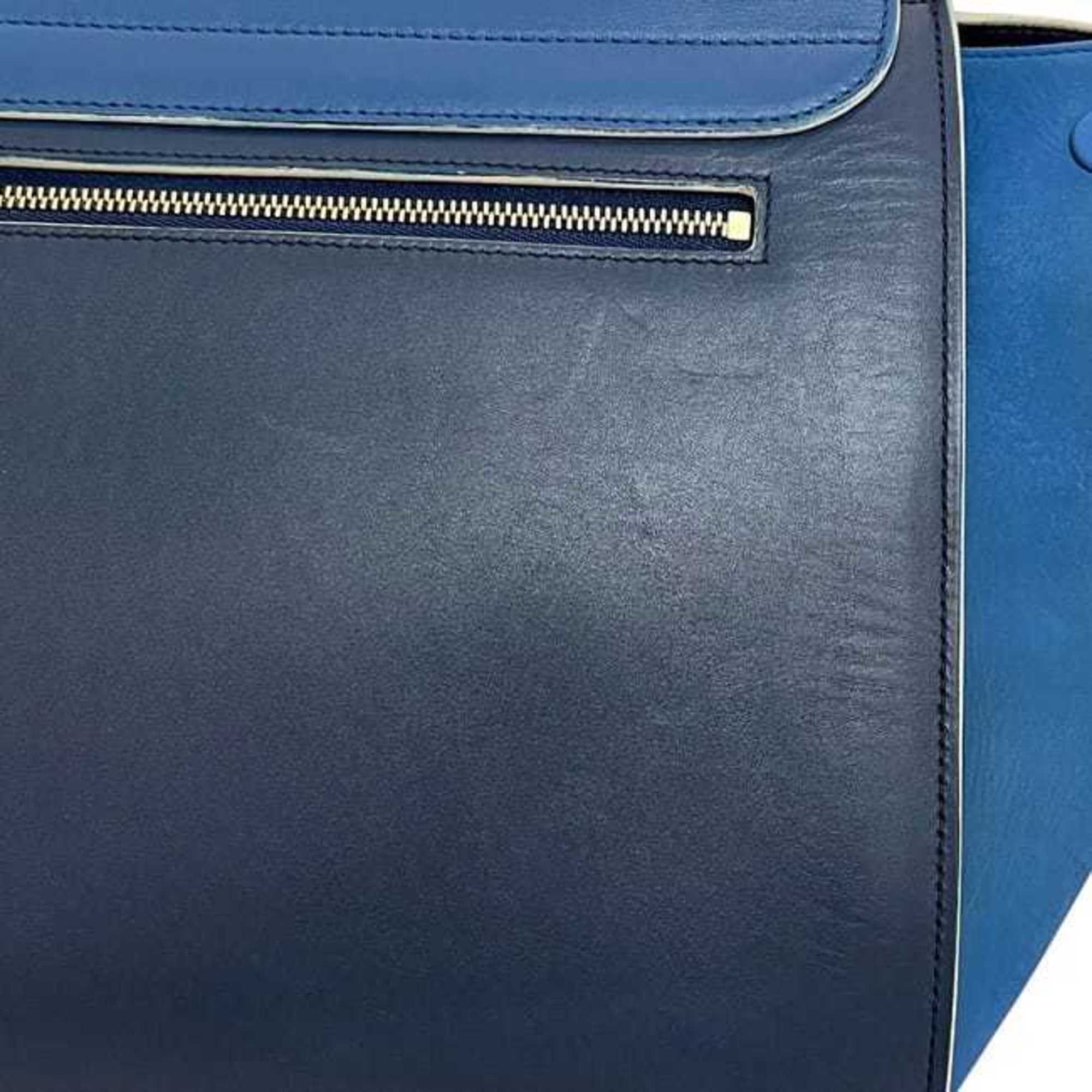 Celine Celine 2-way bag Trapeze f-24240 Blue Navy Leather S-VP-4125/S-MM-4145 CELINE handbag flap shoulder blue navy ladies Size ONE SIZE - 11 Thumbnail
