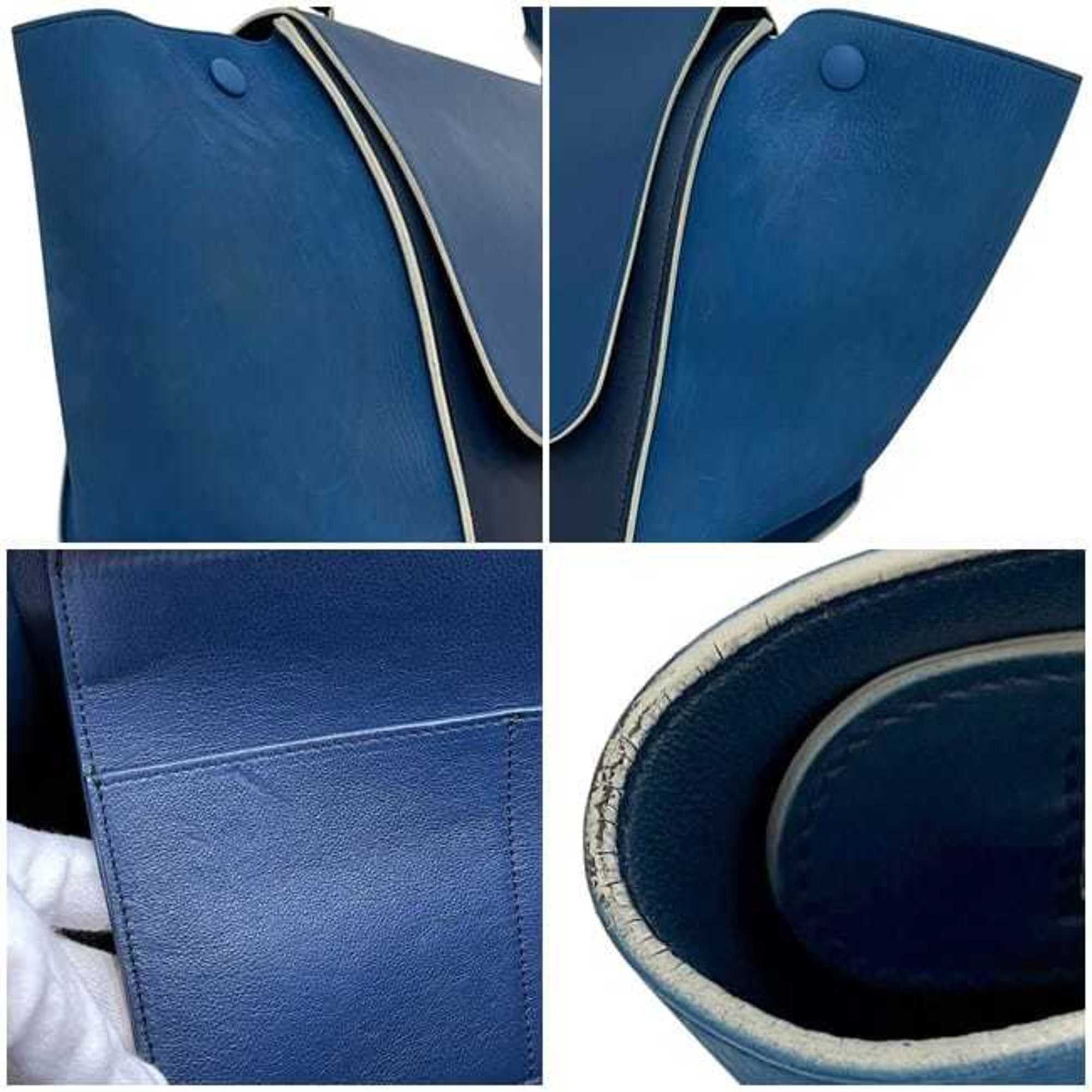 Celine Celine 2-way bag Trapeze f-24240 Blue Navy Leather S-VP-4125/S-MM-4145 CELINE handbag flap shoulder blue navy ladies Size ONE SIZE - 7 Thumbnail
