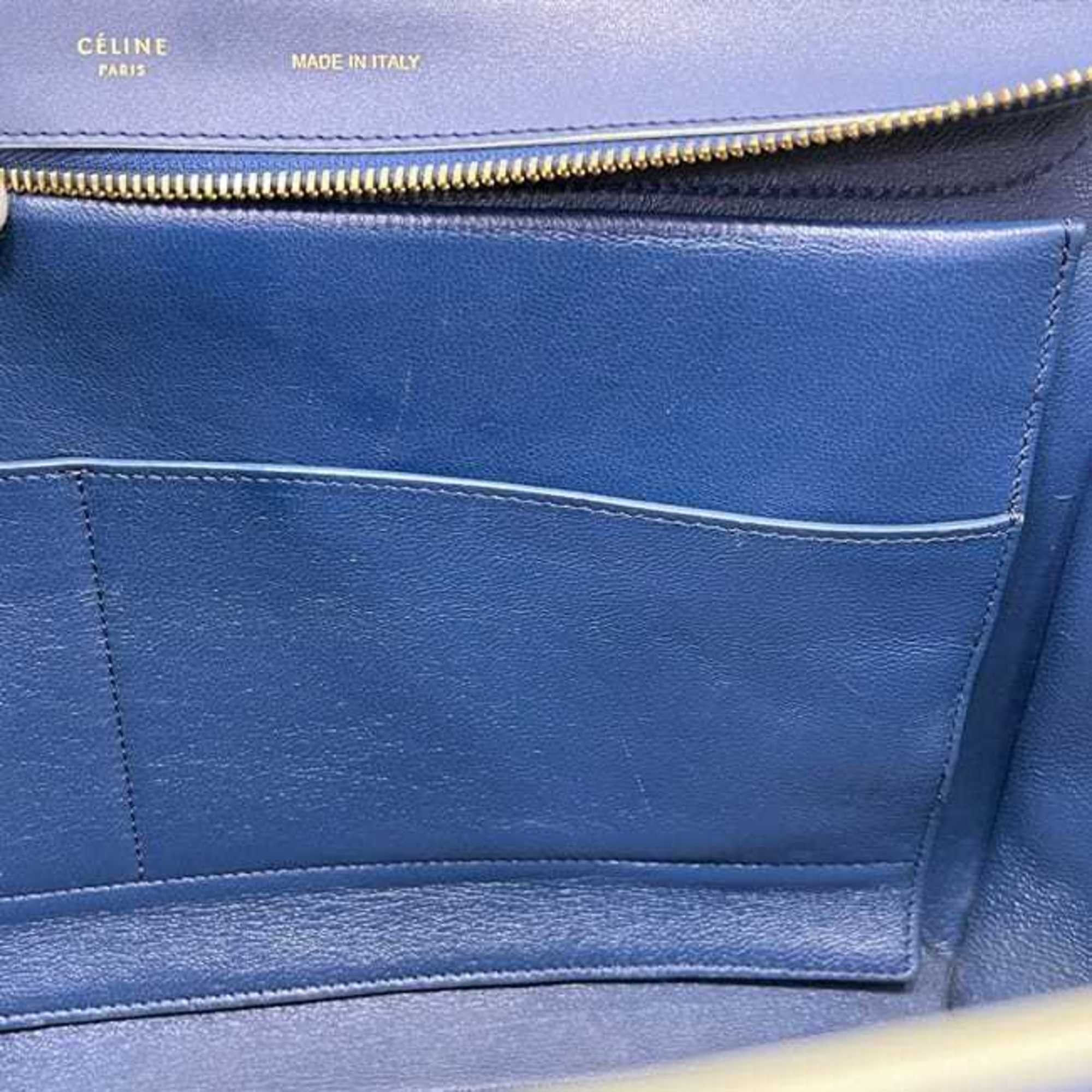 Celine Celine 2-way bag Trapeze f-24240 Blue Navy Leather S-VP-4125/S-MM-4145 CELINE handbag flap shoulder blue navy ladies Size ONE SIZE - 8 Thumbnail