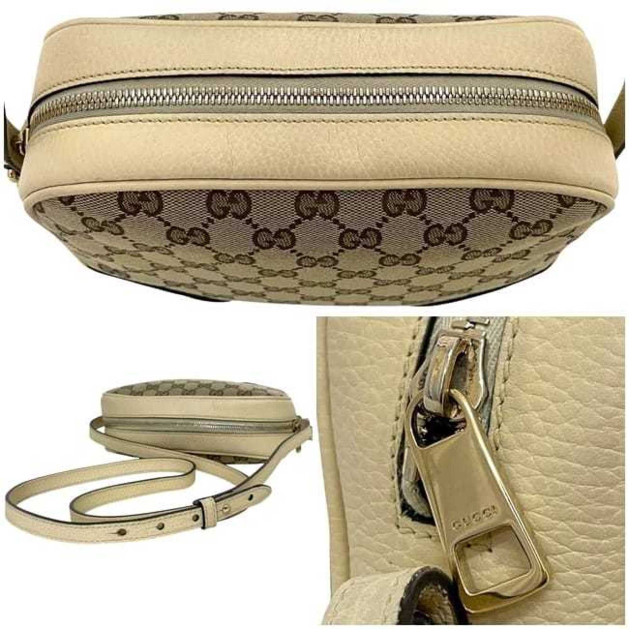 Gucci Gucci Shoulder Bag f-24235 Beige Cream White 449413 Canvas Leather 520981 GUCCI Crossbody GG for Men and Women Size ONE SIZE - 5 Thumbnail