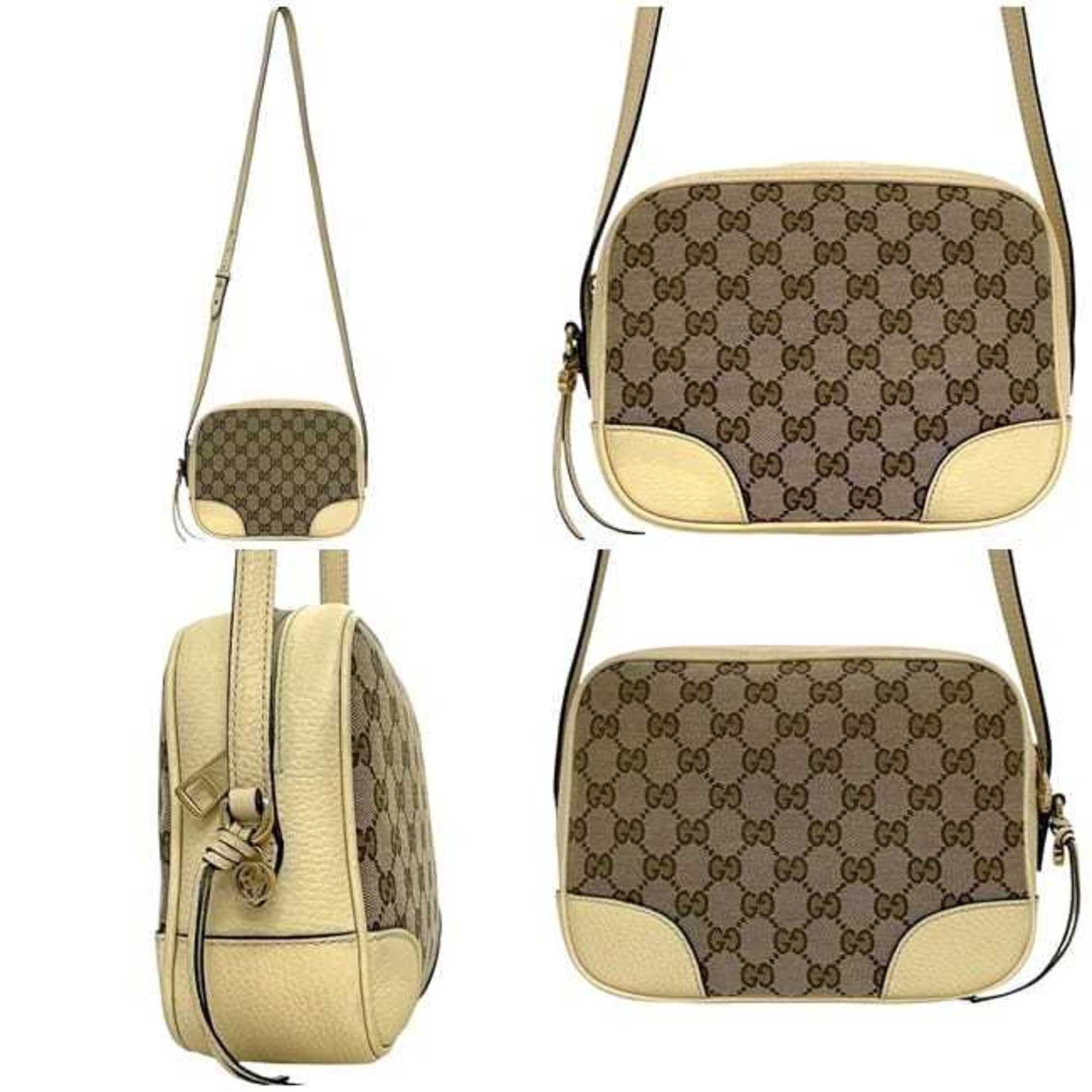Gucci Gucci Shoulder Bag f-24235 Beige Cream White 449413 Canvas Leather 520981 GUCCI Crossbody GG for Men and Women Size ONE SIZE - 3 Thumbnail