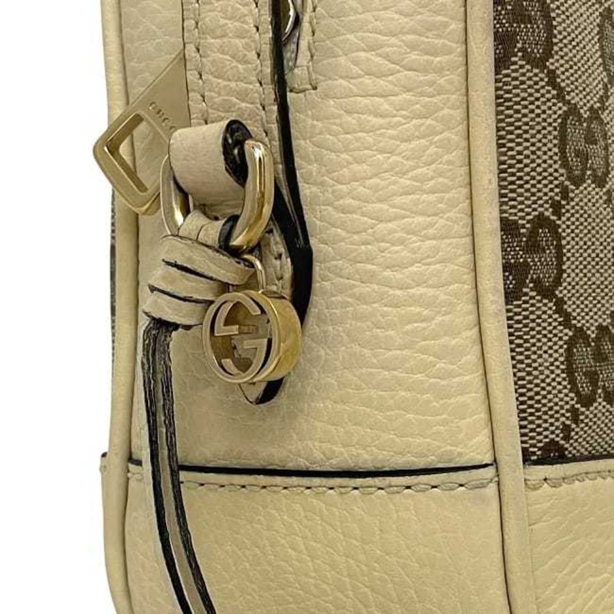 Gucci Gucci Shoulder Bag f-24235 Beige Cream White 449413 Canvas Leather 520981 GUCCI Crossbody GG for Men and Women Size ONE SIZE - 10 Thumbnail