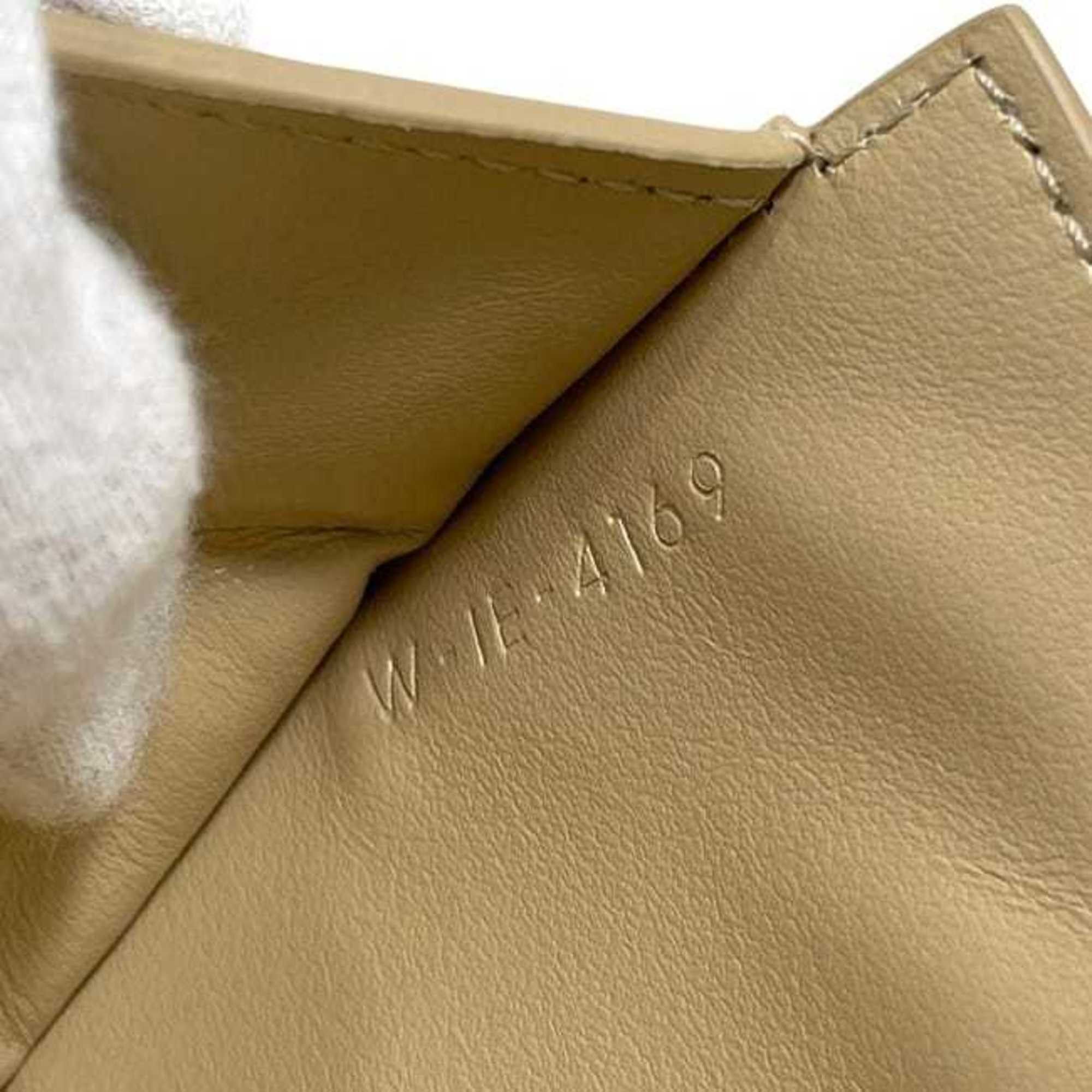 Celine Celine Small Trifold f-24327 Beige 10B573BEL Leather W-IE-4169 CELINE Compact Grained Men's and Women's Size ONE SIZE - 6 Thumbnail