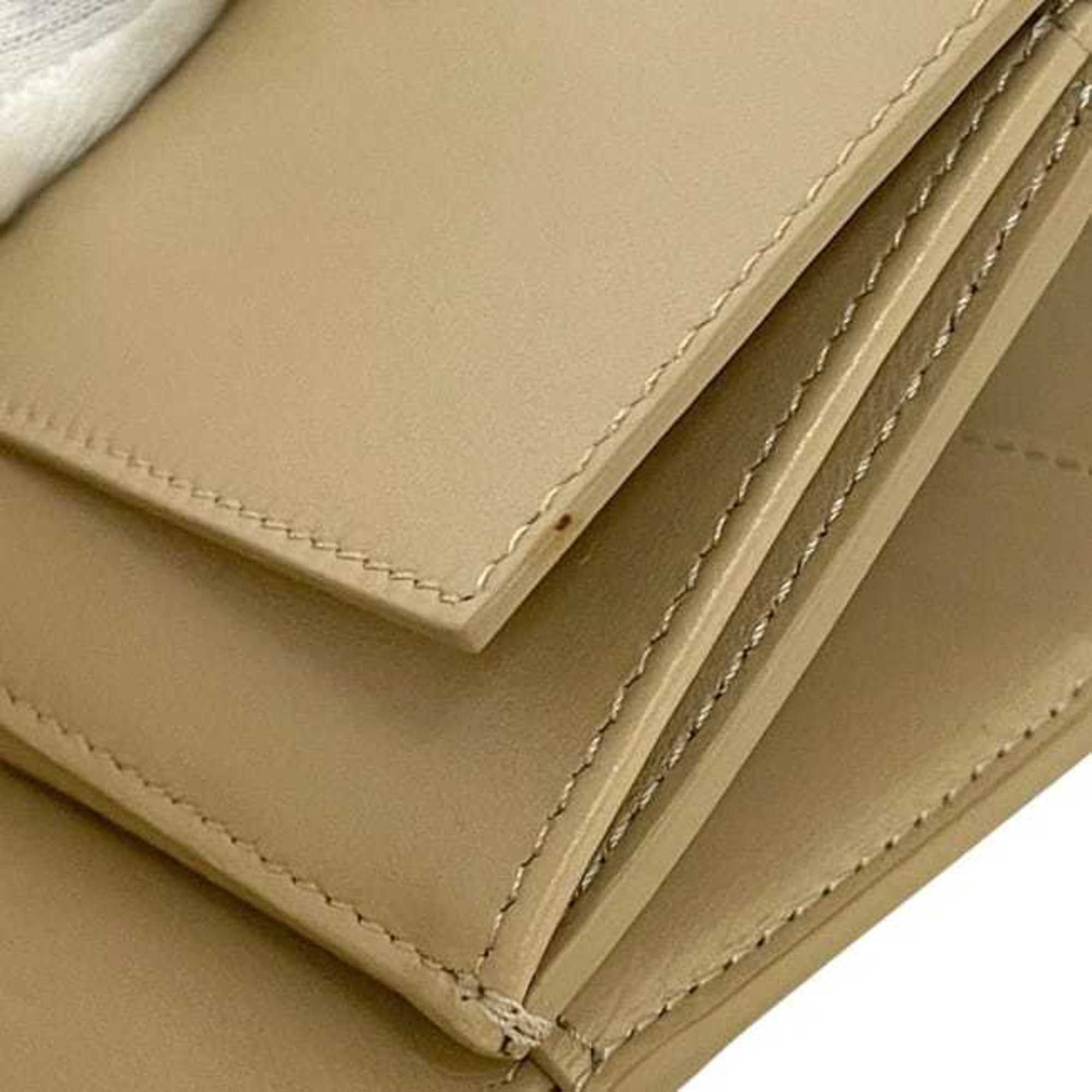 Celine Celine Small Trifold f-24327 Beige 10B573BEL Leather W-IE-4169 CELINE Compact Grained Men's and Women's Size ONE SIZE - 10 Thumbnail