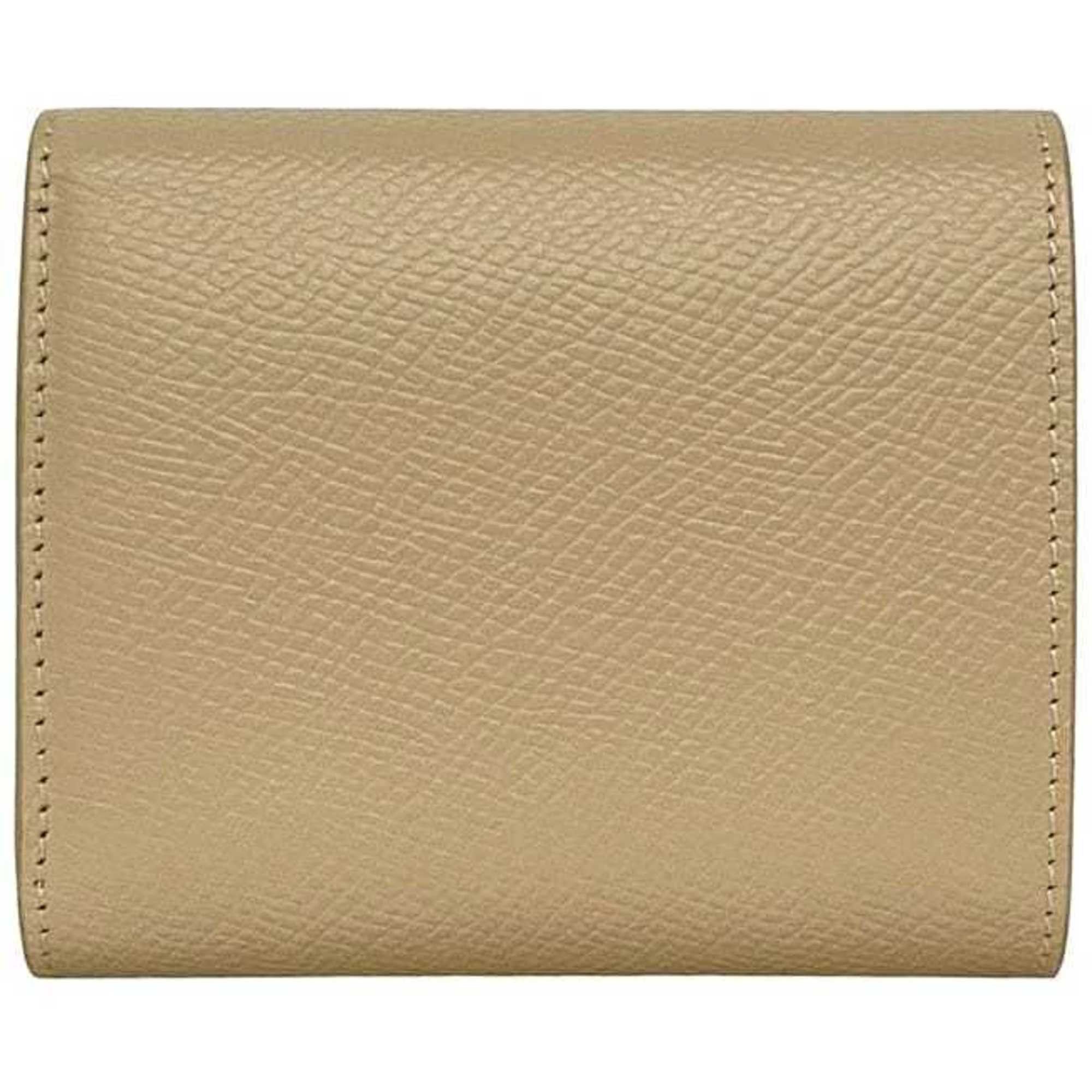 Celine Celine Small Trifold f-24327 Beige 10B573BEL Leather W-IE-4169 CELINE Compact Grained Men's and Women's Size ONE SIZE - 4 Thumbnail