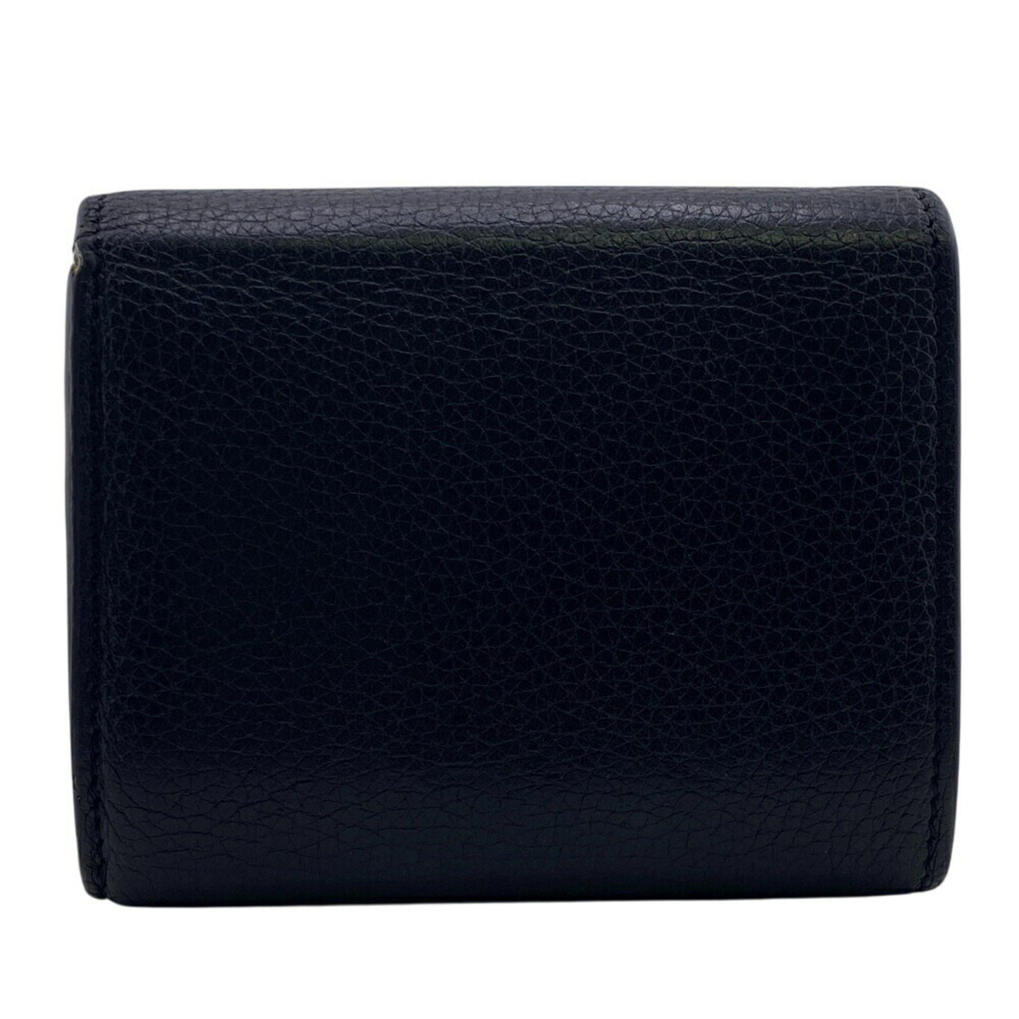 Celine CELINE U-IE-0168 Folded Multi-function Trifold Wallet Black Unisex Size ONE SIZE - 2 Thumbnail
