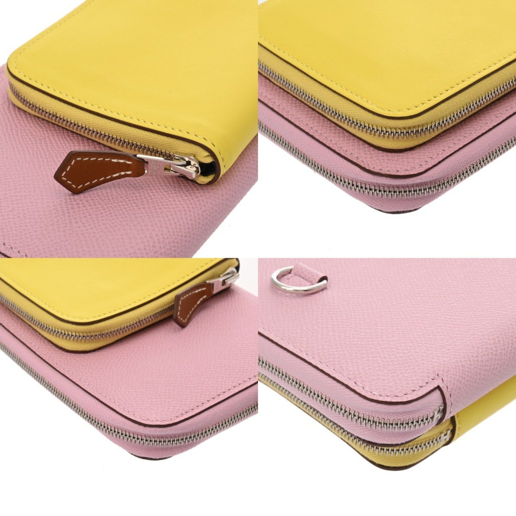 HERMES Nouveau To Go Lime Mauve Sylvestre B Stamp (circa 2023) Women's Swift Epson Long Wallet, Like New