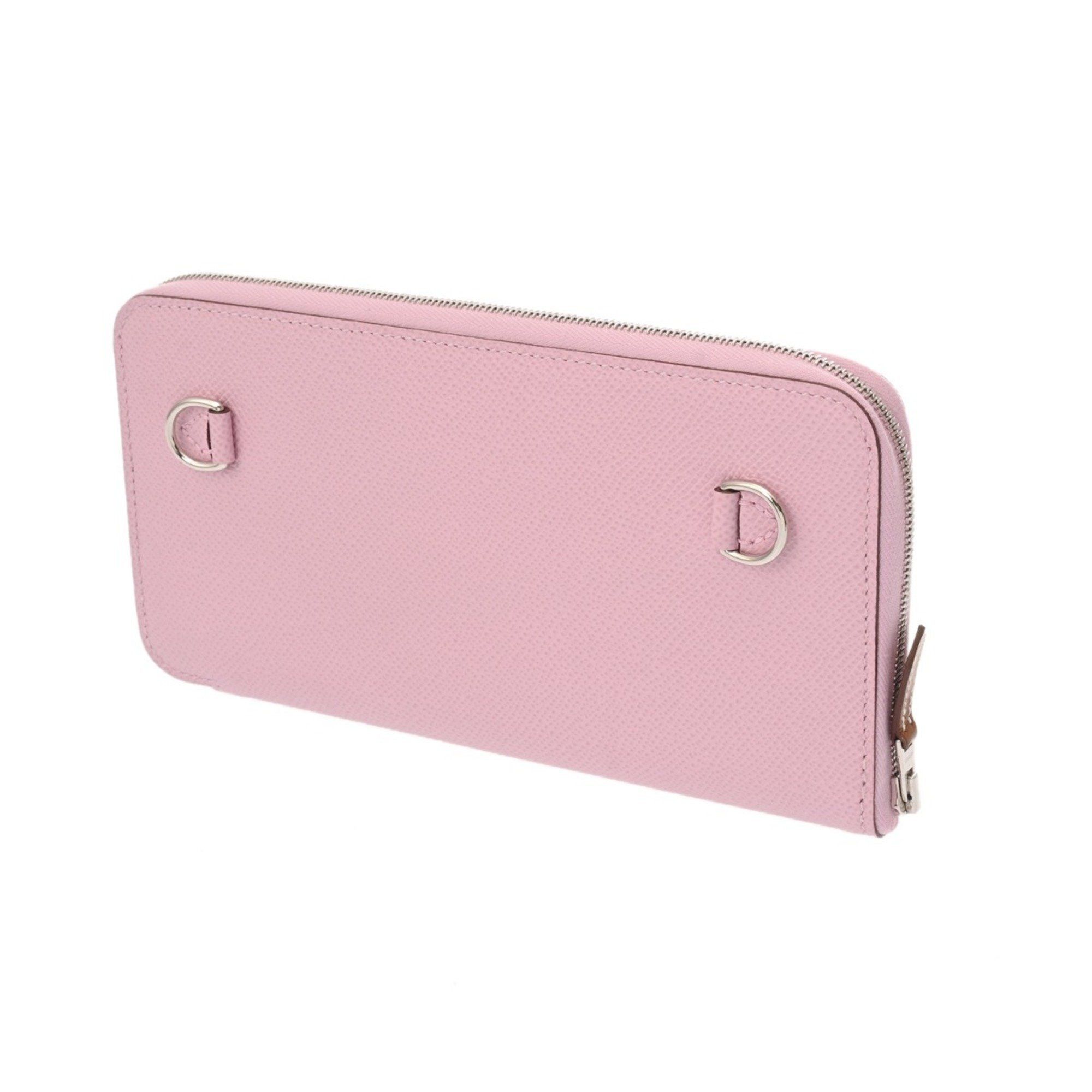 HERMES Nouveau To Go Lime Mauve Sylvestre B Stamp (circa 2023) Women's Swift Epson Long Wallet, Like New