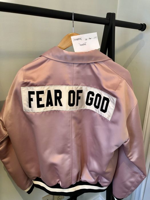 Fear of god hot sale pink satin jacket