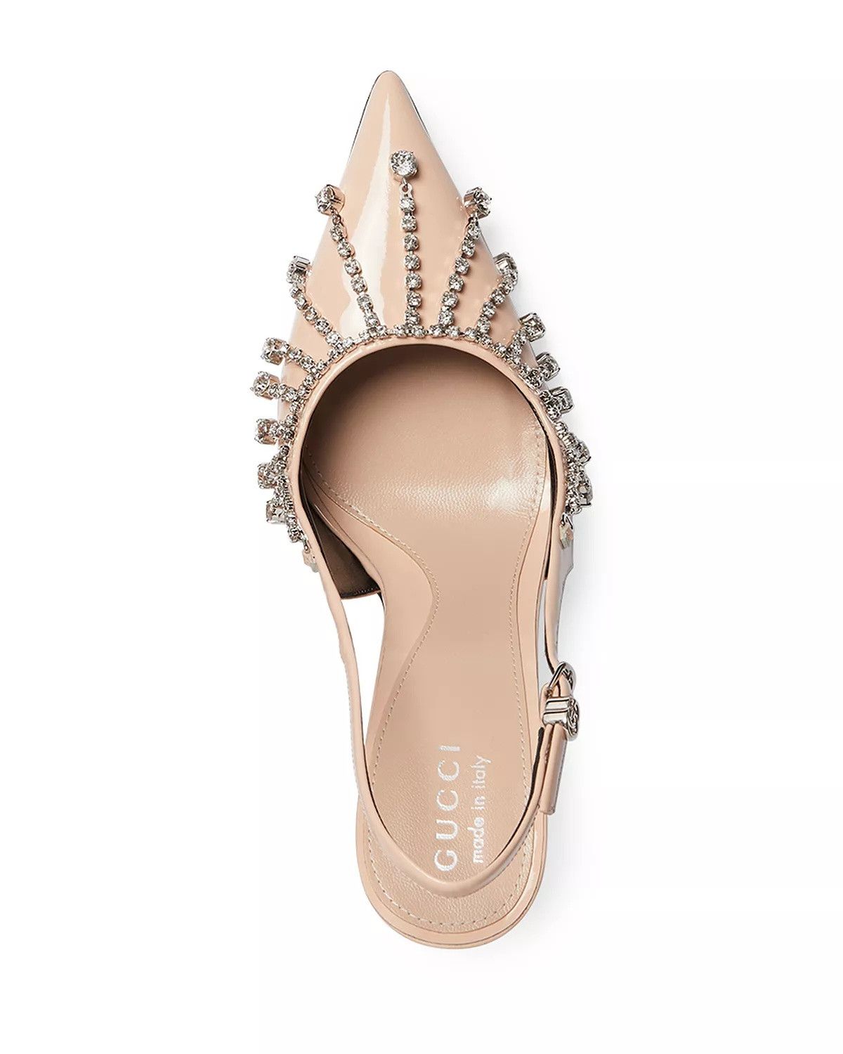 Gucci pump with crystal chain 105mm in beige Size US 7.5 / IT 37.5 - 3 Thumbnail