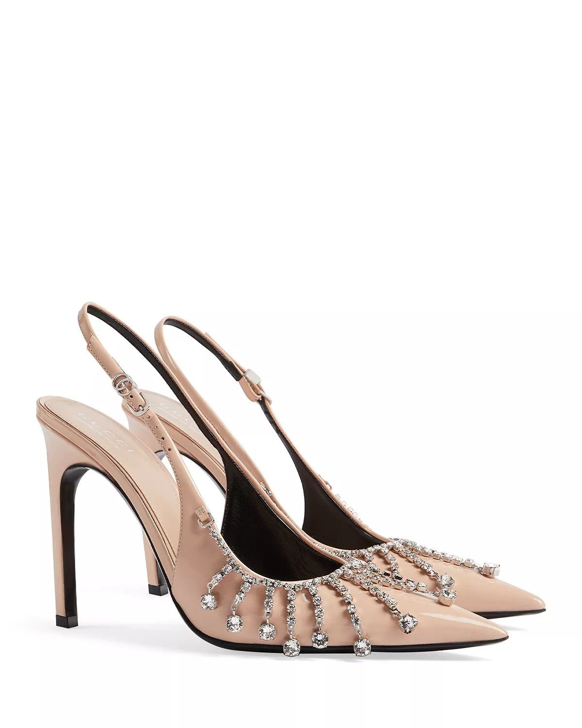 Gucci pump with crystal chain 105mm in beige Size US 7.5 / IT 37.5 - 5 Thumbnail