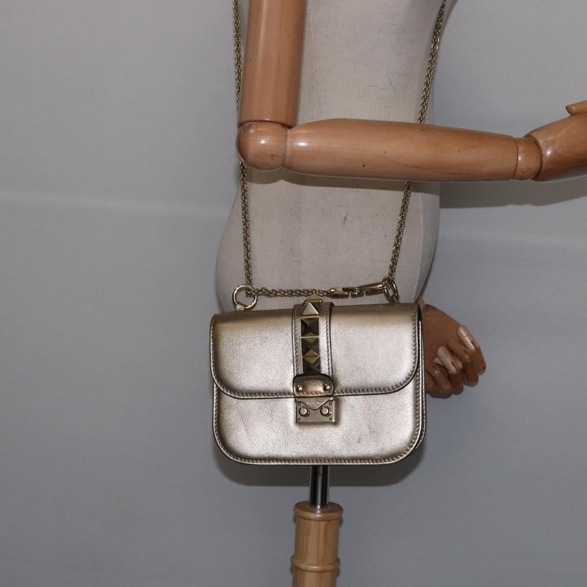 Valentino Valentino Garavani Glam Lock Shoulder Bag Leather Size ONE SIZE - 14 Thumbnail