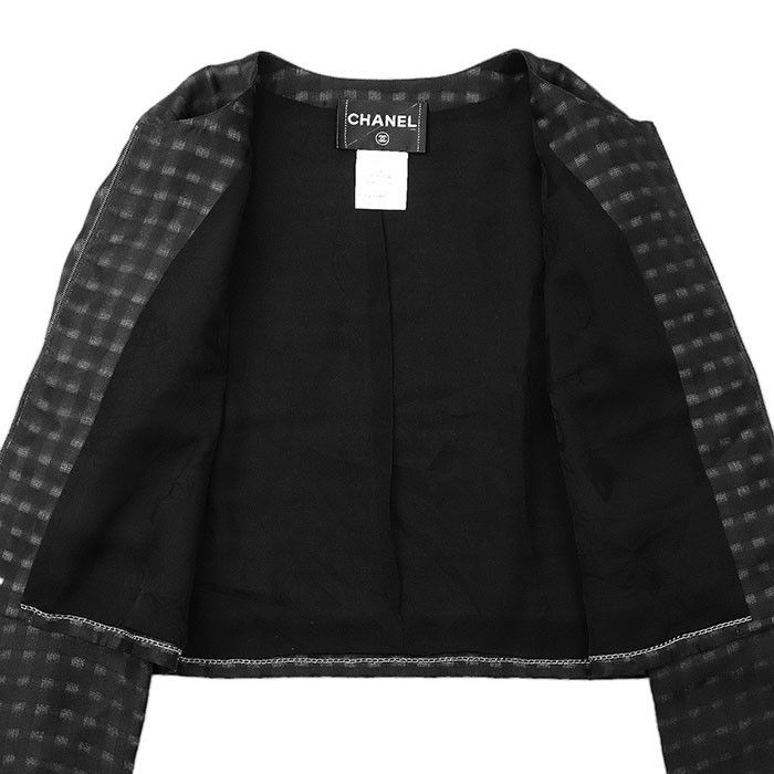 Chanel Chanel Chanel 09P P35576 100% Silk Check Jacket Others Outerwear P35576 DUTY FREE for USA Size ONE SIZE - 8 Thumbnail