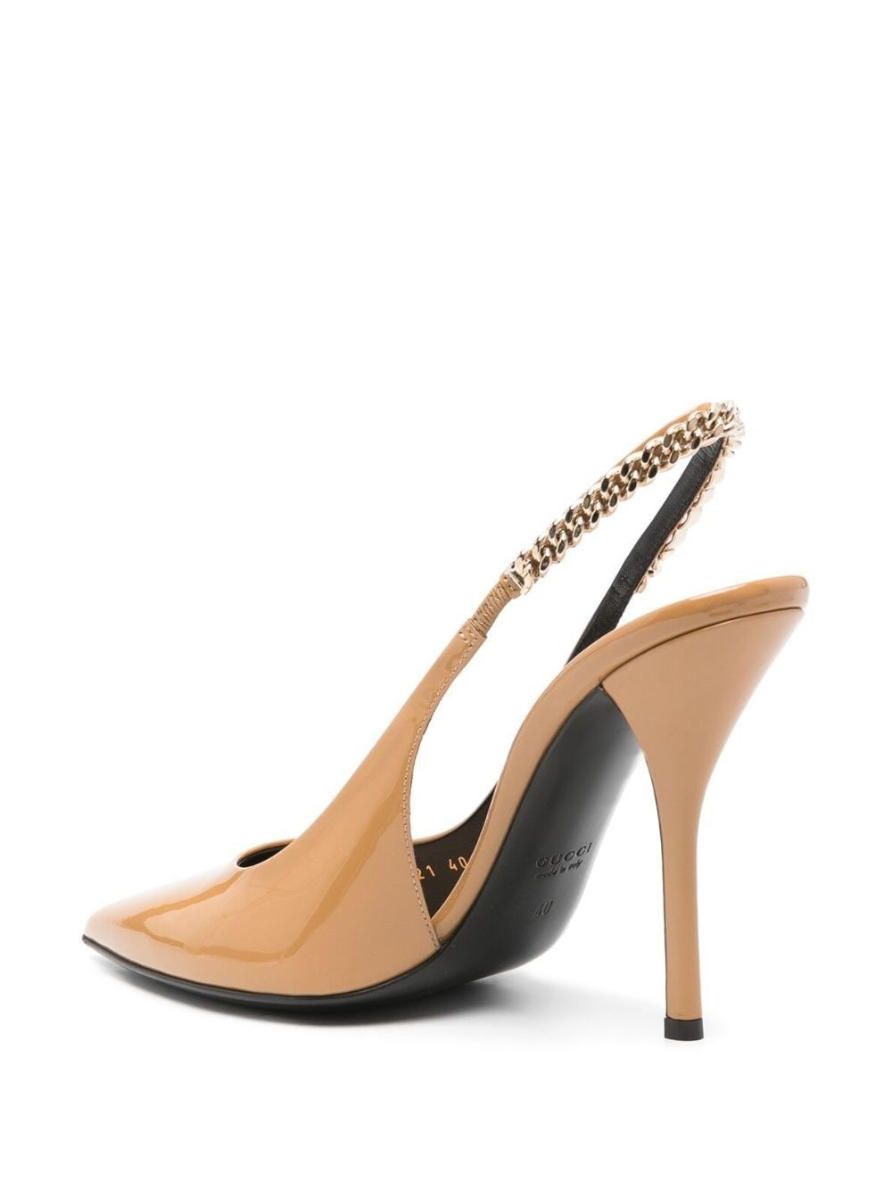 Gucci Gucci Signoria slingback pump patent leather 105mm in brown Size US 8.5 / IT 38.5 - 3 Thumbnail