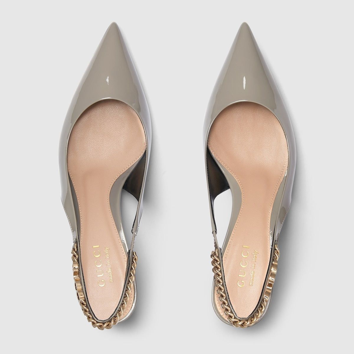 Gucci Gucci Signoria slingback pump patent leather 45mm in grey Size US 8.5 / IT 38.5 - 3 Thumbnail
