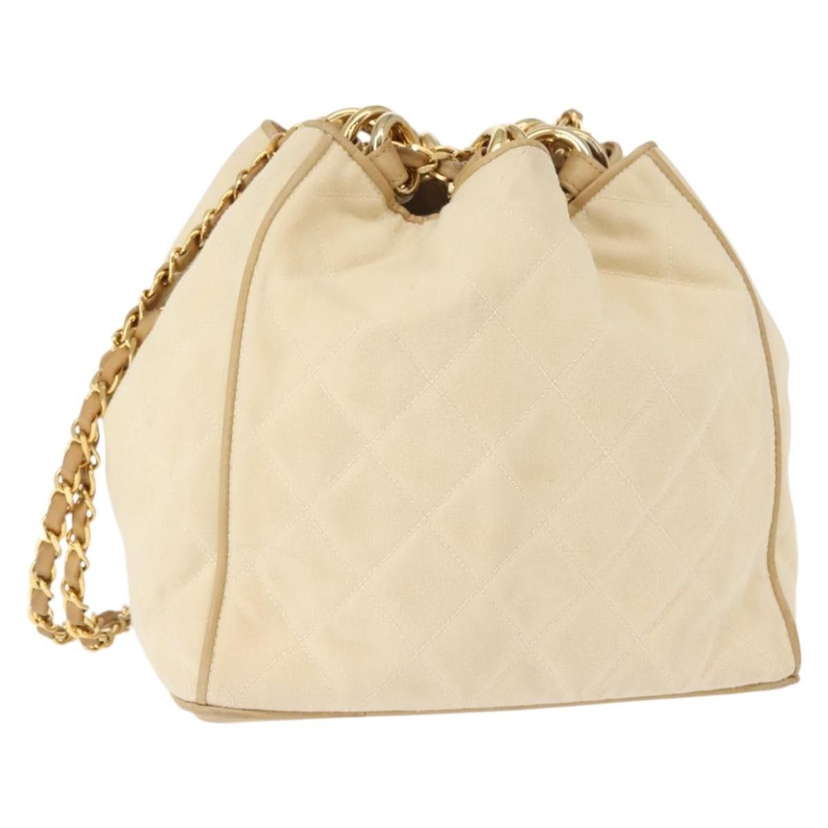 Chanel Chanel Vintage Drawstring Chain Bucket Bag Quilted Canvas Size ONE SIZE - 18 Thumbnail
