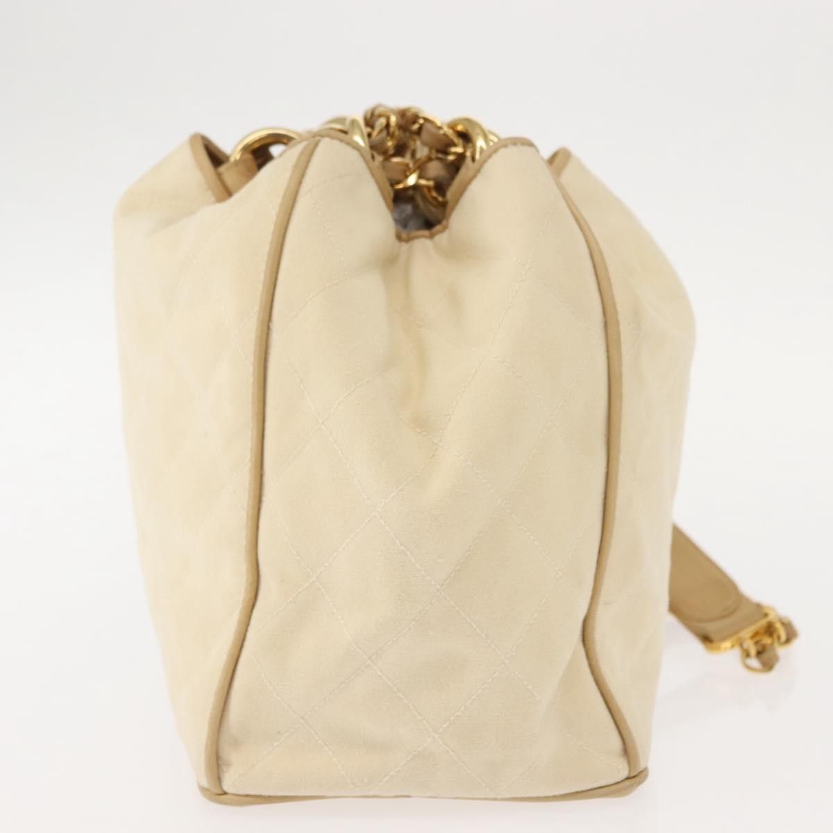 Chanel Chanel Vintage Drawstring Chain Bucket Bag Quilted Canvas Size ONE SIZE - 4 Thumbnail